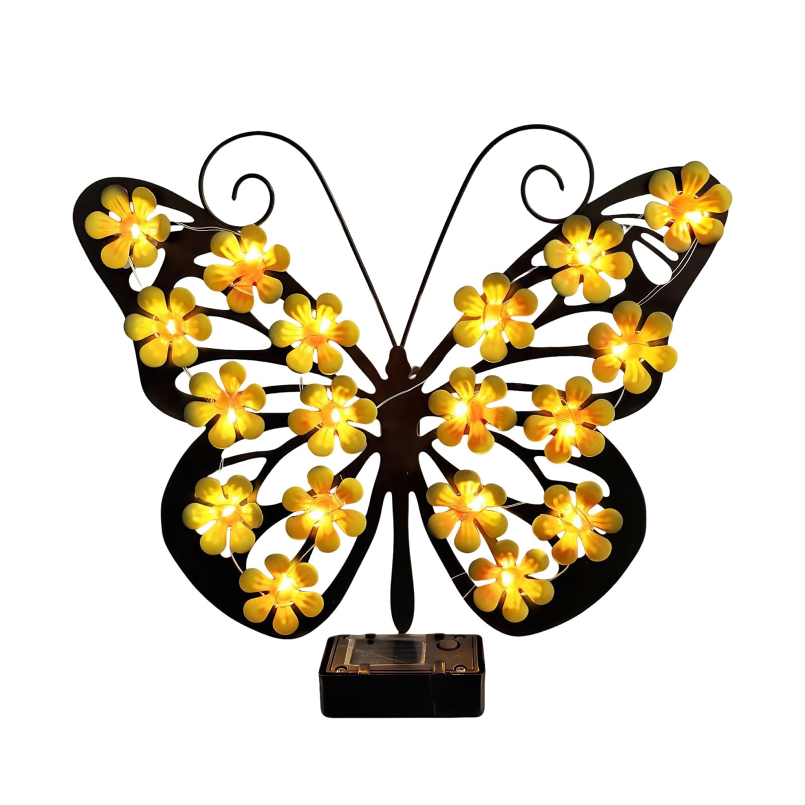 Jeesrt Solar Butterfly Wall Lights Outdoor, 9.84" Upgraded Metal Durable Solar Butterfly Lights Decor, Garden Patio Porch Yard, Gifts for Women Mom Grandma (A,1)