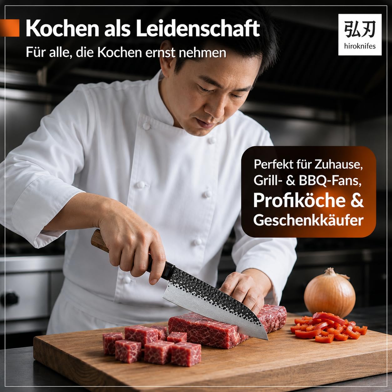 Kochmesser Damastmesser 18cm – Santoku Messer Japanisches Küchenmesser scharf – 67 Lagen VG10 Damaststahl – Kochmesser Profi Fleischmesser – Ebenholz Griff + Geschenkbox