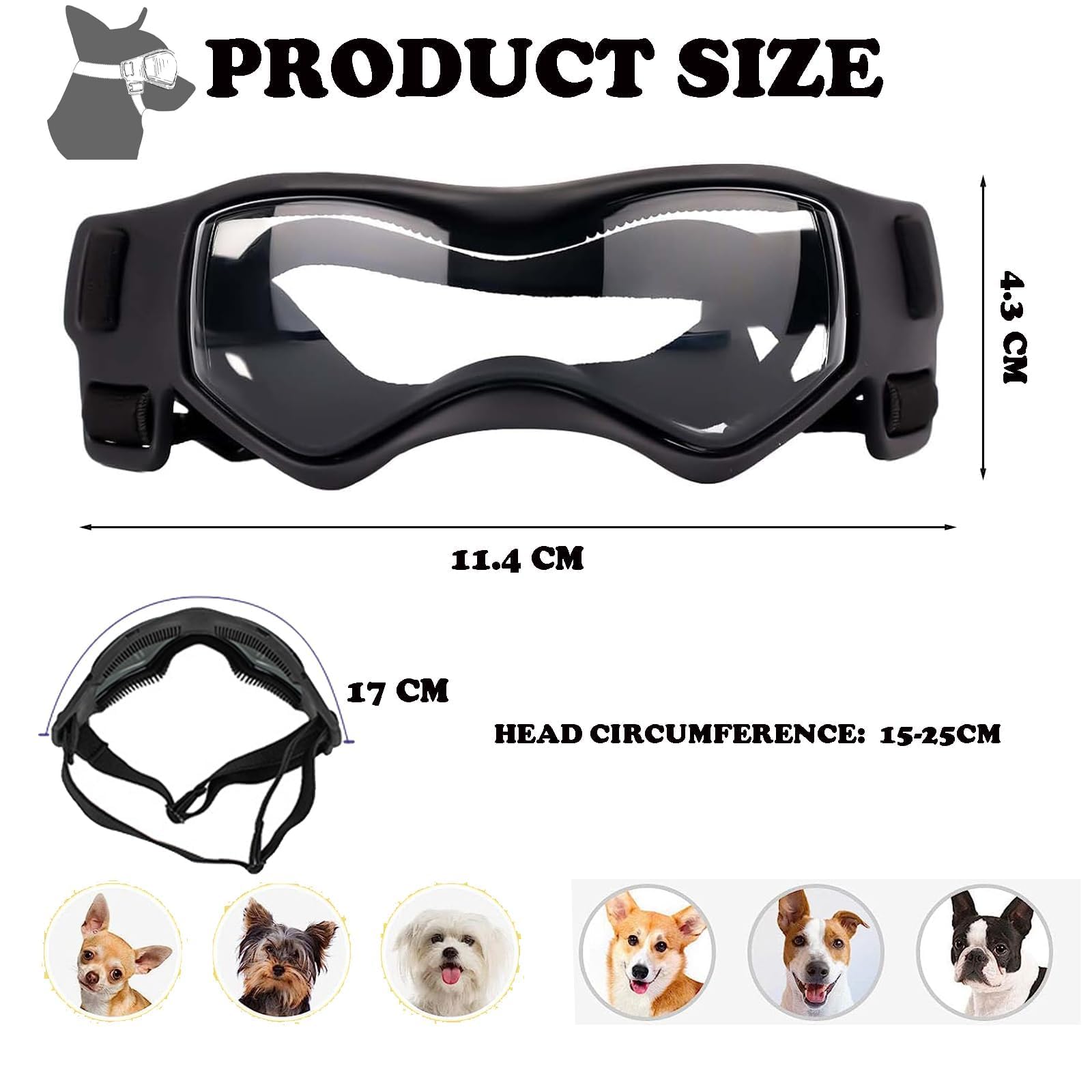Hundebrille UV-Schutz Sonnenbrille für Kleine Mittelgroße Hunde