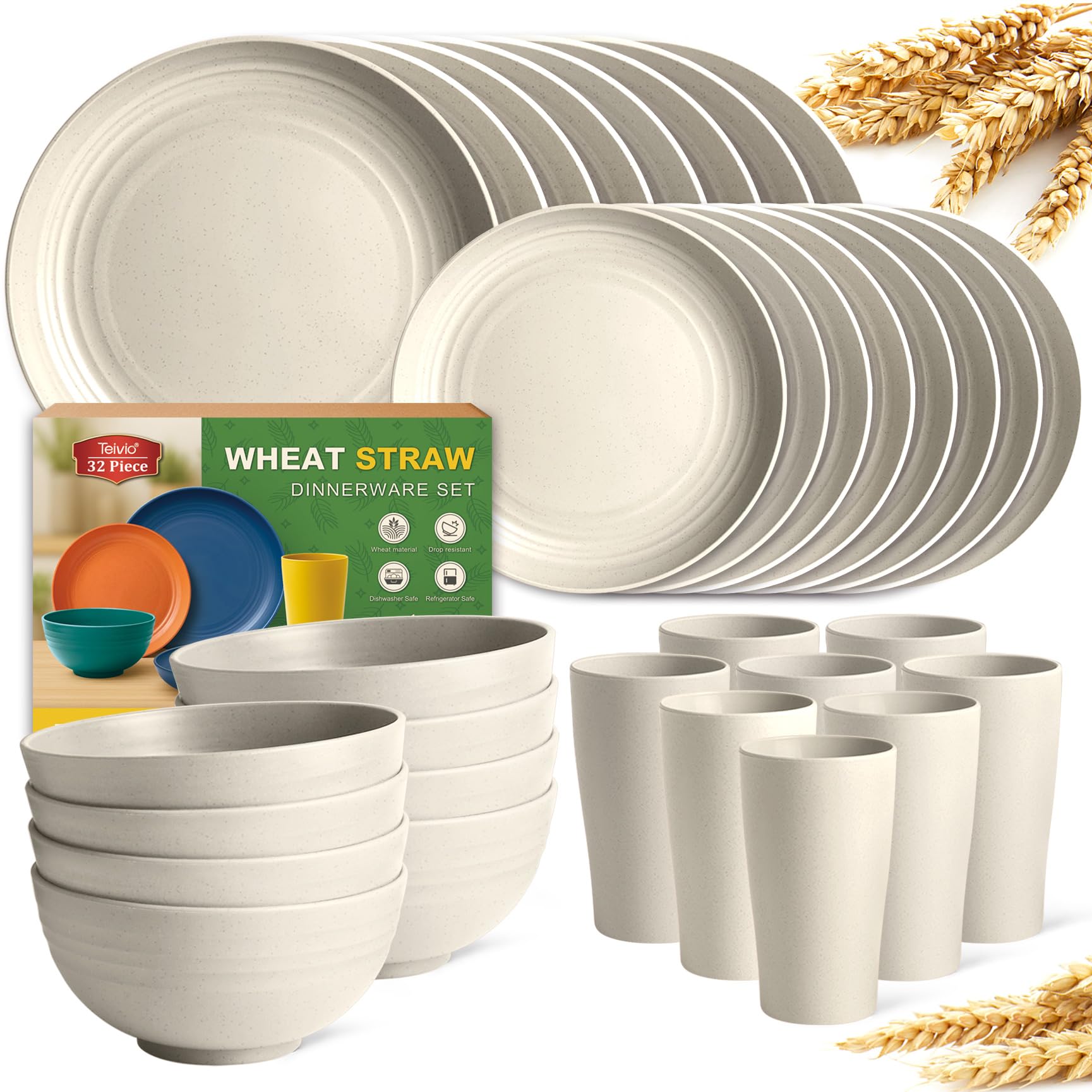 Wheat Straw Dinnerware Set - 32 Piece -15 Wheat Straw Dinnerware Set - 32 Piece -15