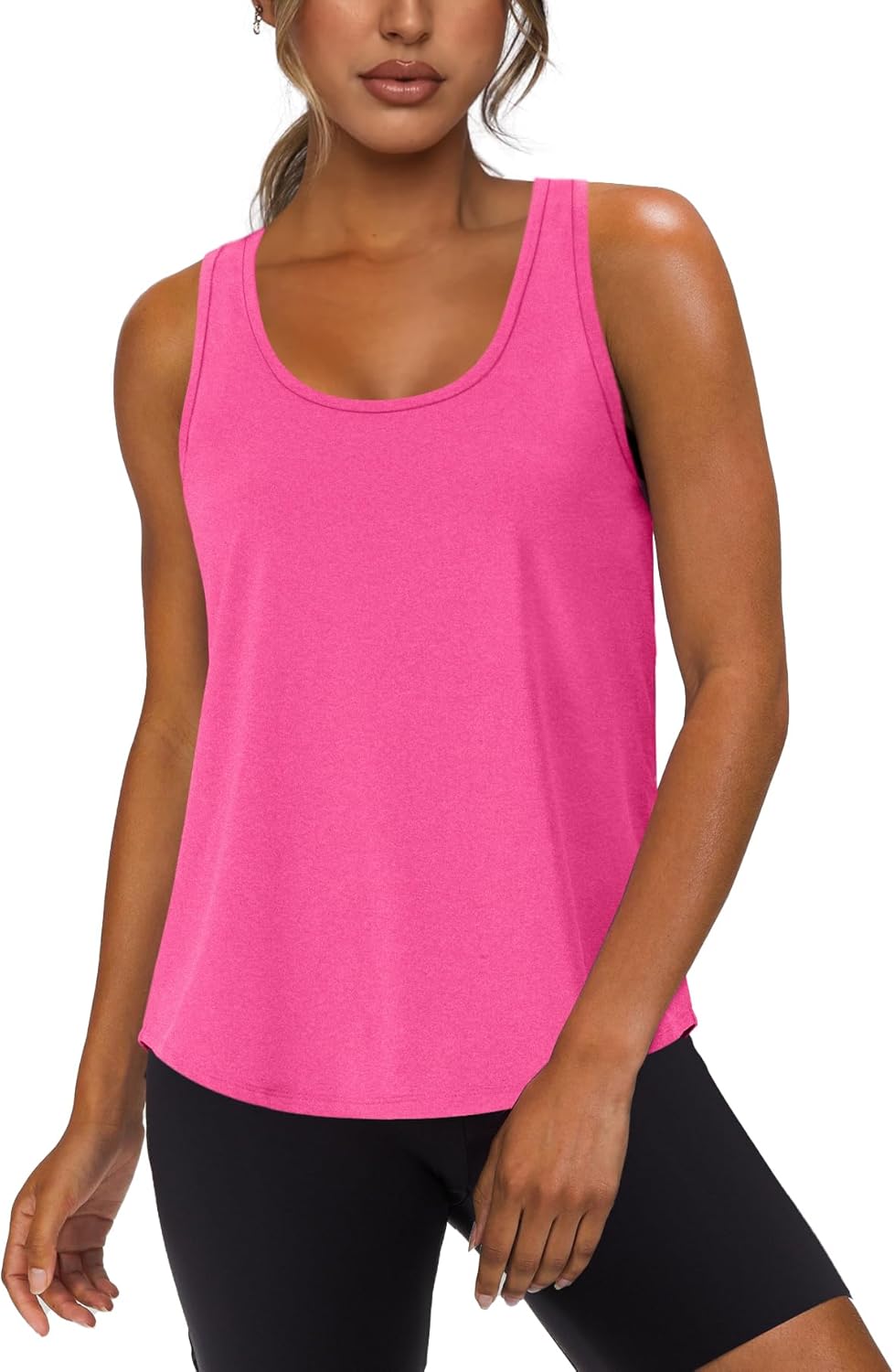 WIHOLL Women's Workout Tank Tops Sleeveless Athletic Racerback for Gym Yoga Running - Summer Fitness Tops Scoop Neck (S-XXL)