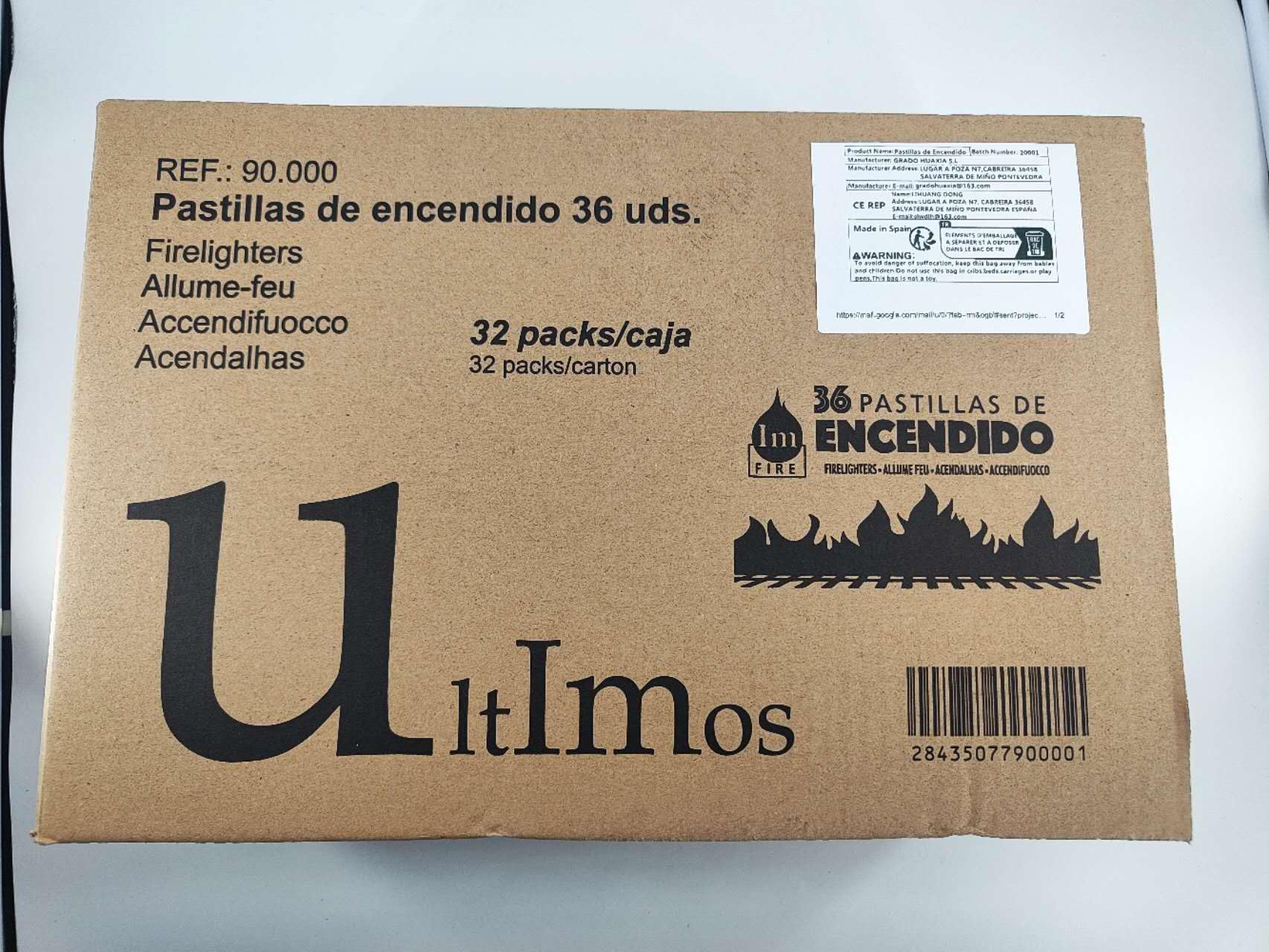 ASGRADO 32 Caja Pastillas de Encendido Chimenea, Estufas y Barbacoas,Firelighters