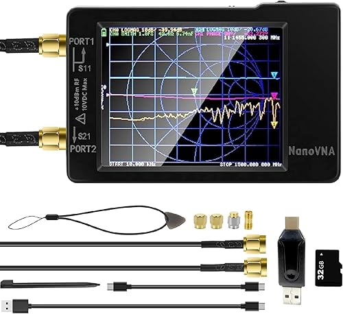 Actualizado Analizador de red vectorial AURSINC NanoVNA-H 10KHz -1.5GHz Última versión 3.6 de HW Analizador de antena HF VHF UHF Radio jamón con