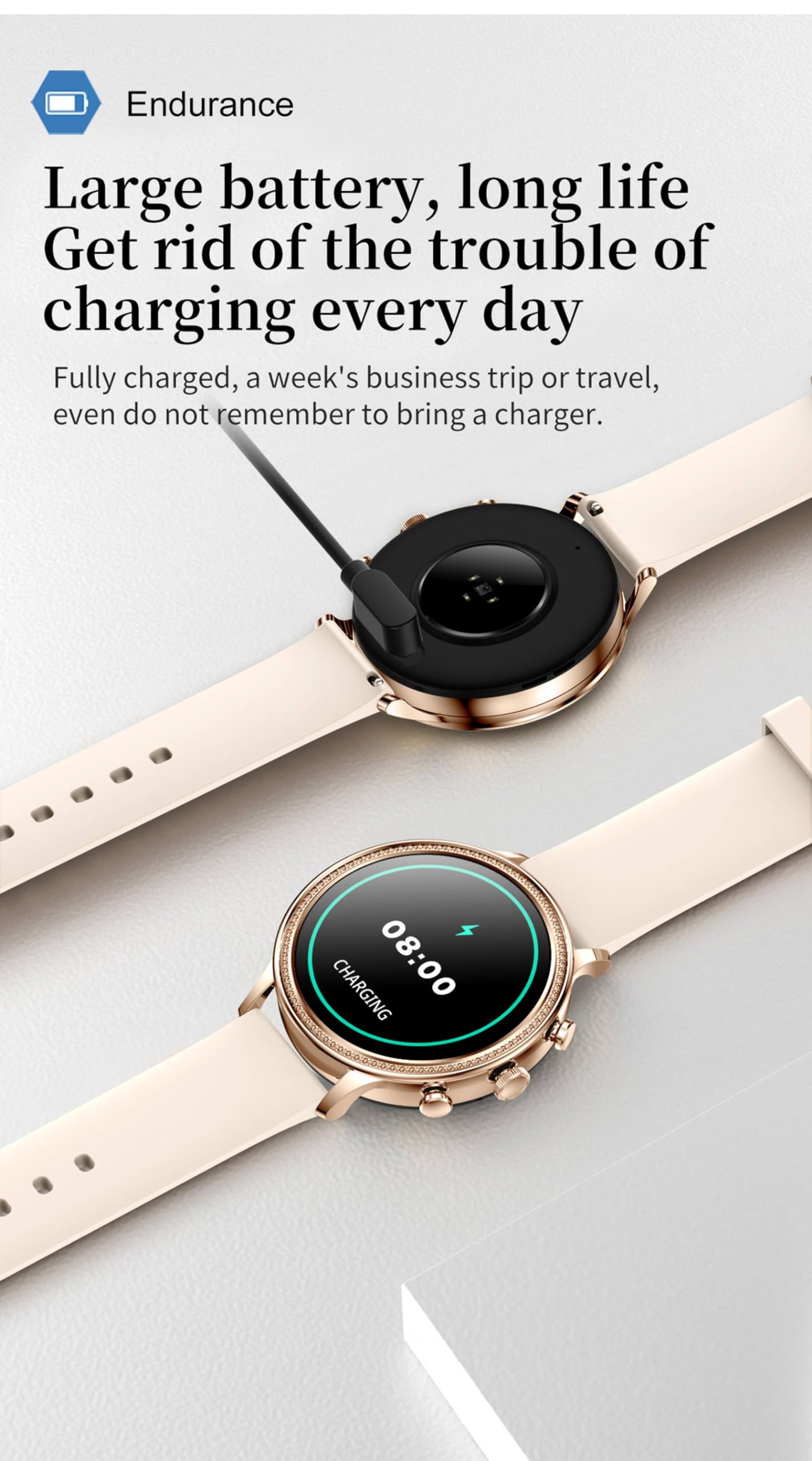 Reloj inteligente, pulsera de reloj inteligente para hombres y mujeres, contestar/hacer llamadas, reloj de fitness de 1.38 pulgadas, rastreador deportivo con monitor de frecuencia