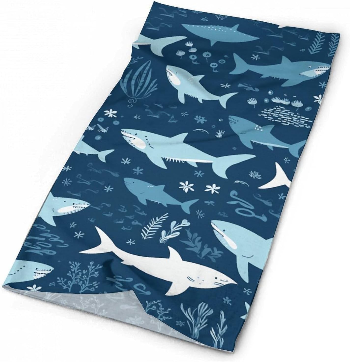 Sharks Neck Gaiter UV Protection Polyester Face Gaiter Breathable Quick Dry Head Wrap Multifunctional Stretchy Seamless Bandana for Outdoor Cycling Hiking Skiing Running