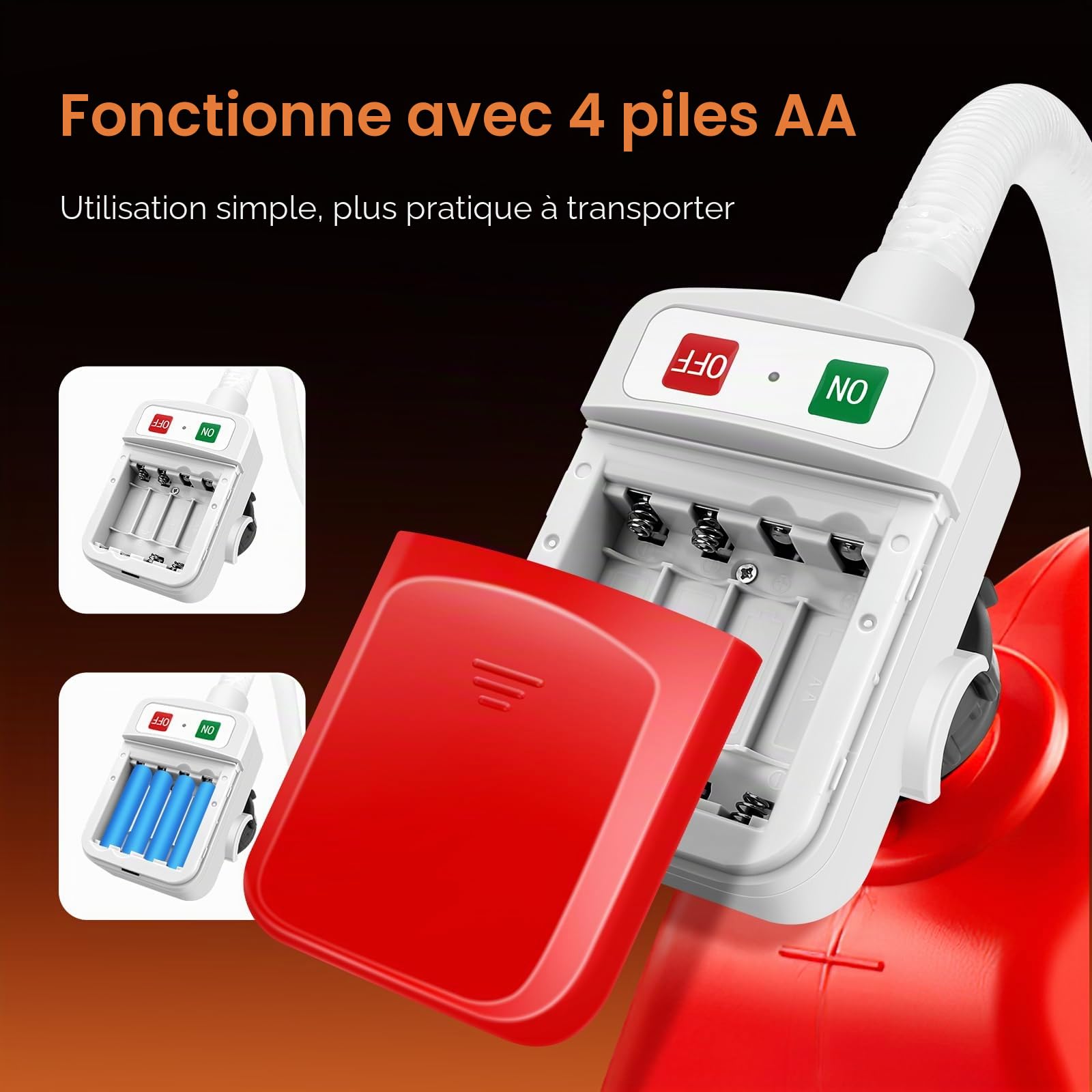 Pompe Carburant Électrique avec Stop Automatique - 2,4 GPM, 52" Pompe de Transfert Flexible Hose, Pompe de Transfert de Liquide avec Adaptateur 3 Tailles pour Huile,Essence, Diesel