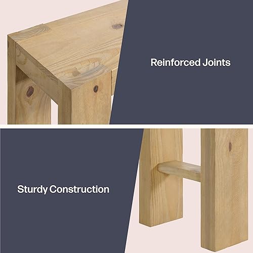 Miniatura 5 de Alaterre Furniture Mesa consola clásica de madera maciza  Mesa de entrada pequeña moderna de 36 pulgadas  Muebles de sala de estar de fácil montaje