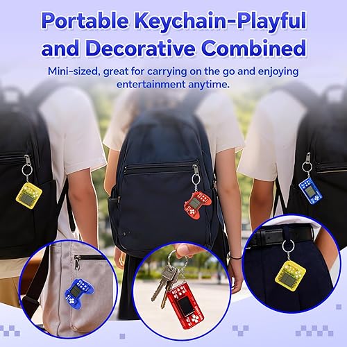 Miniatura 6 de 12 piezas de recuerdos de fiesta de videojuegos, mini juegos de llaveros de juguete de juegos de arcade, regalos a granel, regalos de cumpleaños,