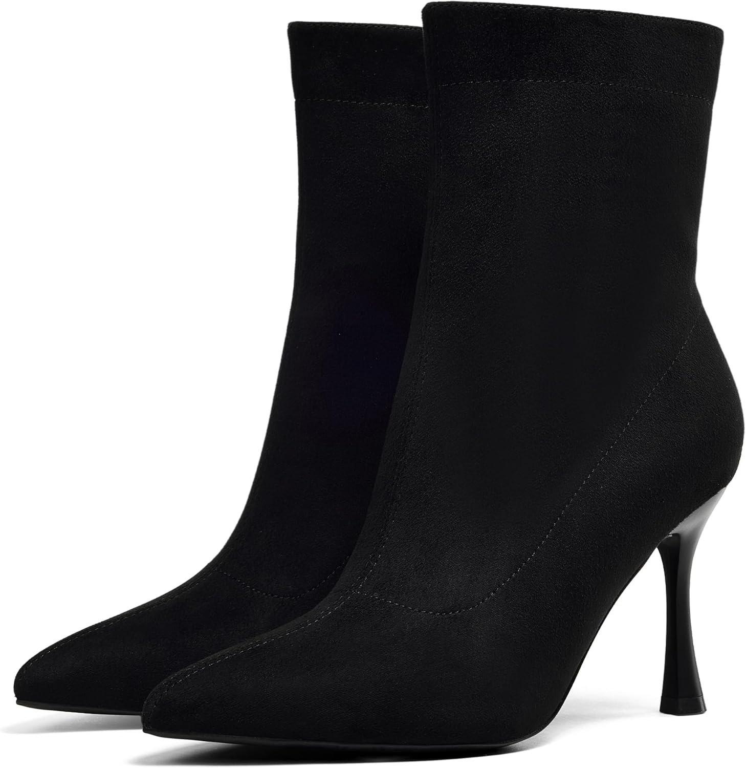 Elisabet Tang Ladies Dress Ankle boots 3.5IN Pointed toe - Mid Heel Stiletto Work Booties for Women Trendy Short Boots - Image 4