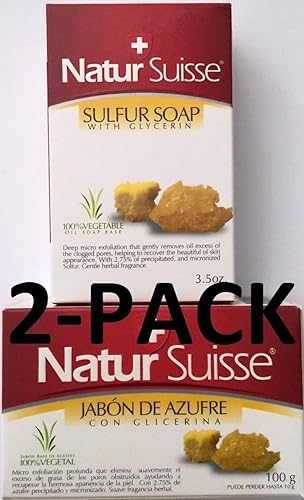 Jabón de azufre Natur Suisse Jabón de Azufre 3.5 oz con glicerina 2-PACK