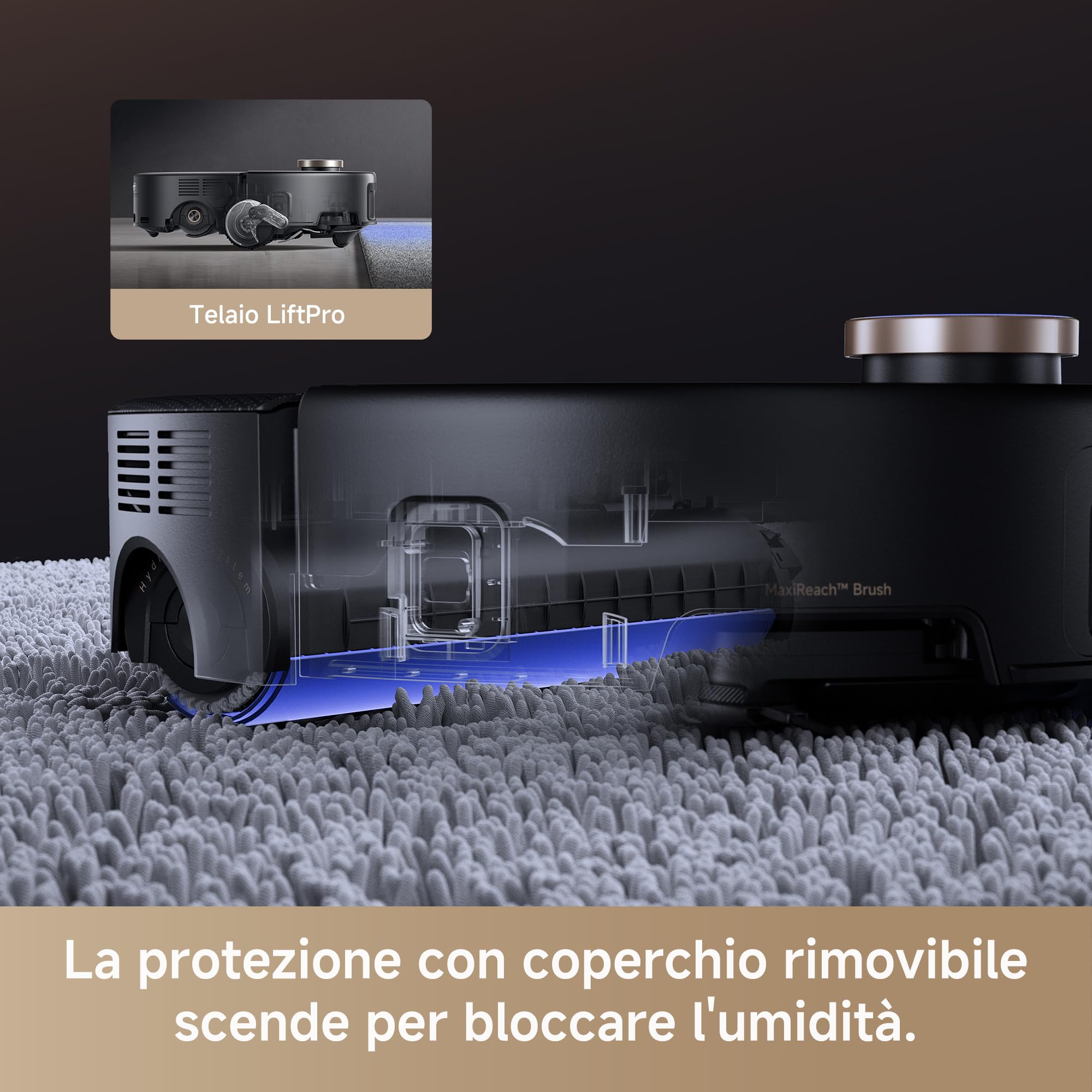Mova Z60 Ultra Roller Complete Robot Aspirapolvere e Lavapavimenti, 28 kPa, Dotato di Lavaggio HydroForce, Tecnologia AutoShield, Telaio LiftPro, Sistema StepMaster 2.0, Lavaggio con DuoSolution