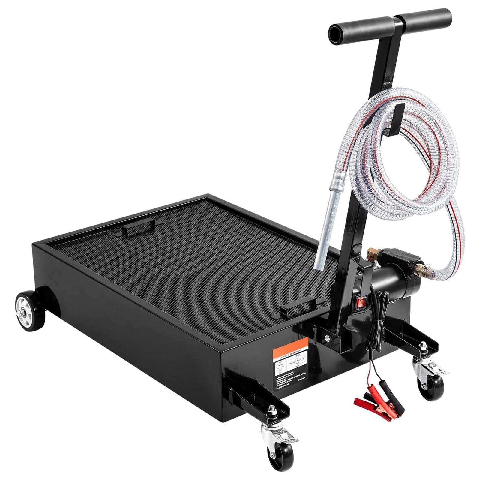 Bandeja De Drenaje De Aceite De Perfil Bajo, Bandeja De Drenaje De Aceite Con Ruedas De 15 Galones Con Bomba Eléctrica De 180 W, Manguera De 8.2 Pies Y Mango Plegable, Filtro Lavable Para Automóviles