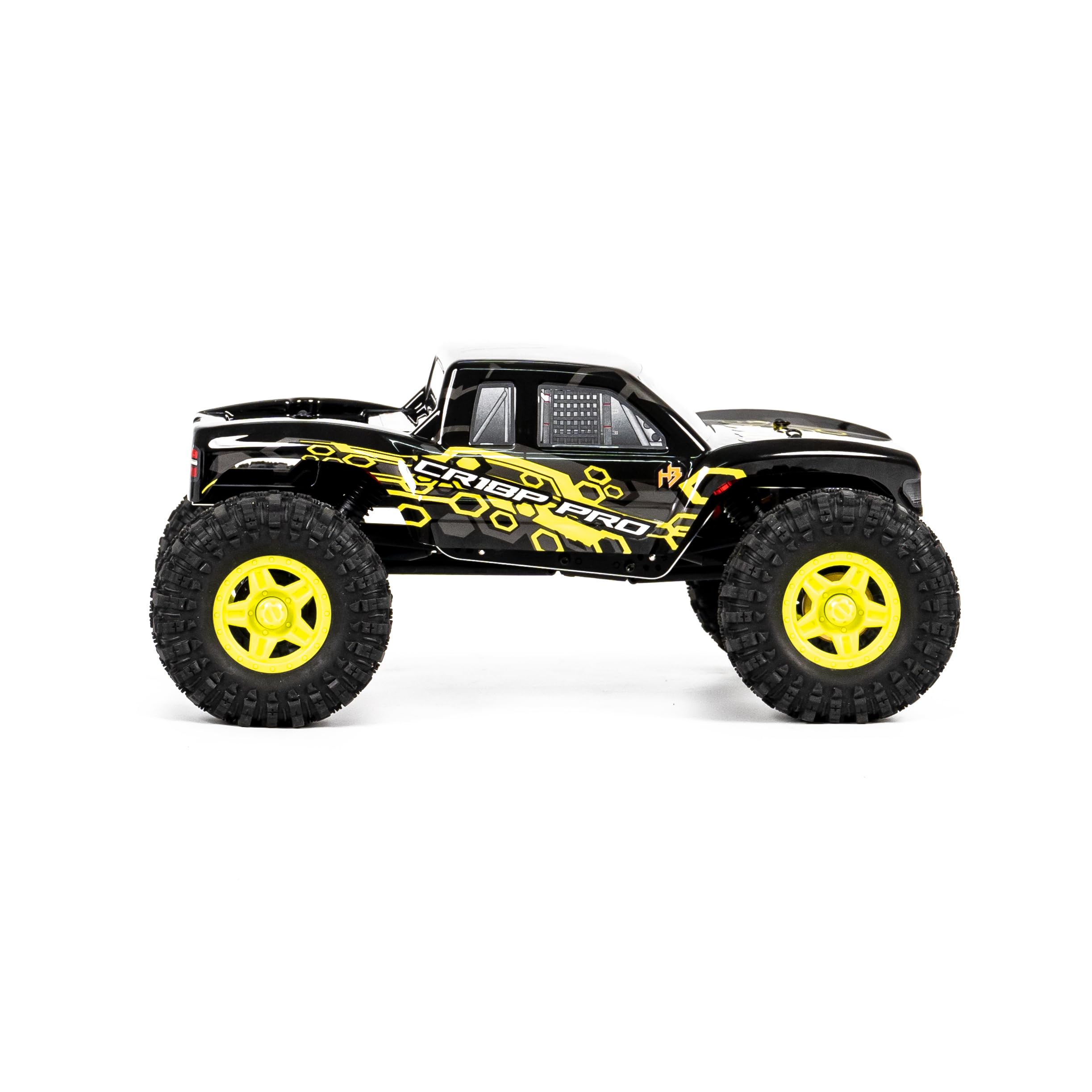 HobbyPlus CR-18P PRO Juice Up Edition RTR con HBW Electronics, 2.4GHz 4CH TX - Control remoto Crawler, RC Rock Crawler 1/18 Full Lock 4WD Off-Road para adultos (amarillo (HBP1810360-JUYW))