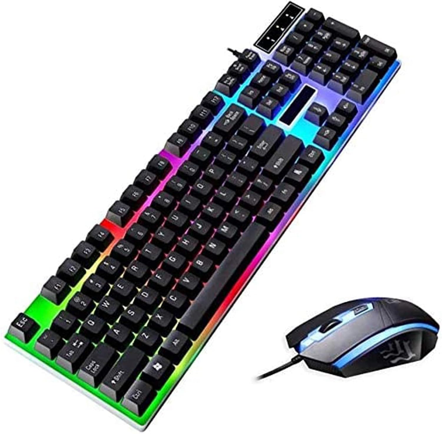 XIUNYIE Wired Gaming Keyboard and Mouse Combo Set with LED Backlit Ergonomic Mechanical Switches for PC Laptop Gamer Equipment Accessories USB