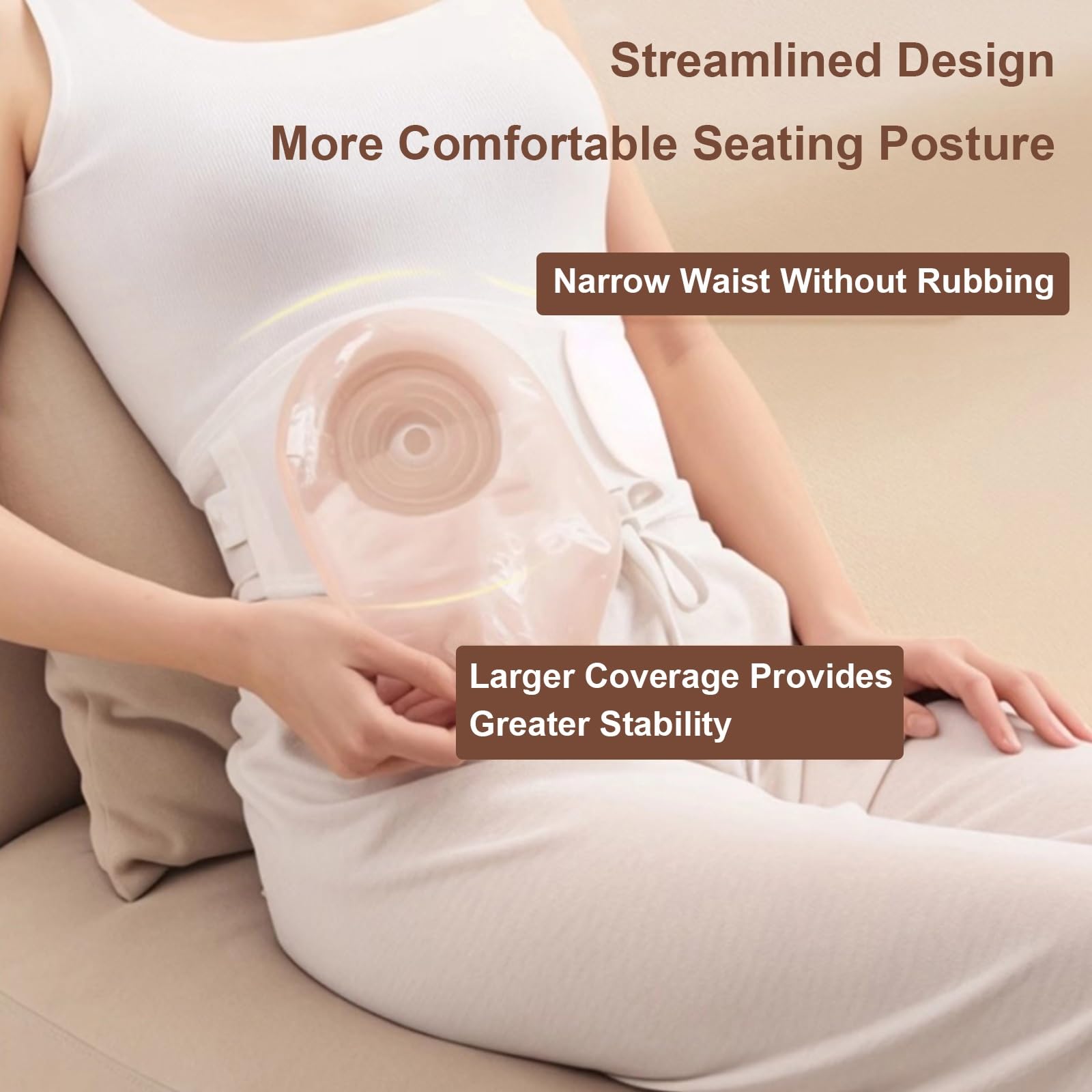 Fascia per Stomia per Uomini e Donne, Cintura per Stomia Regolabile con 2 Misure di Fori, Cintura Stoma Comfort Post-Operatoria, Previene L'ernia Parastomale(X-Large)