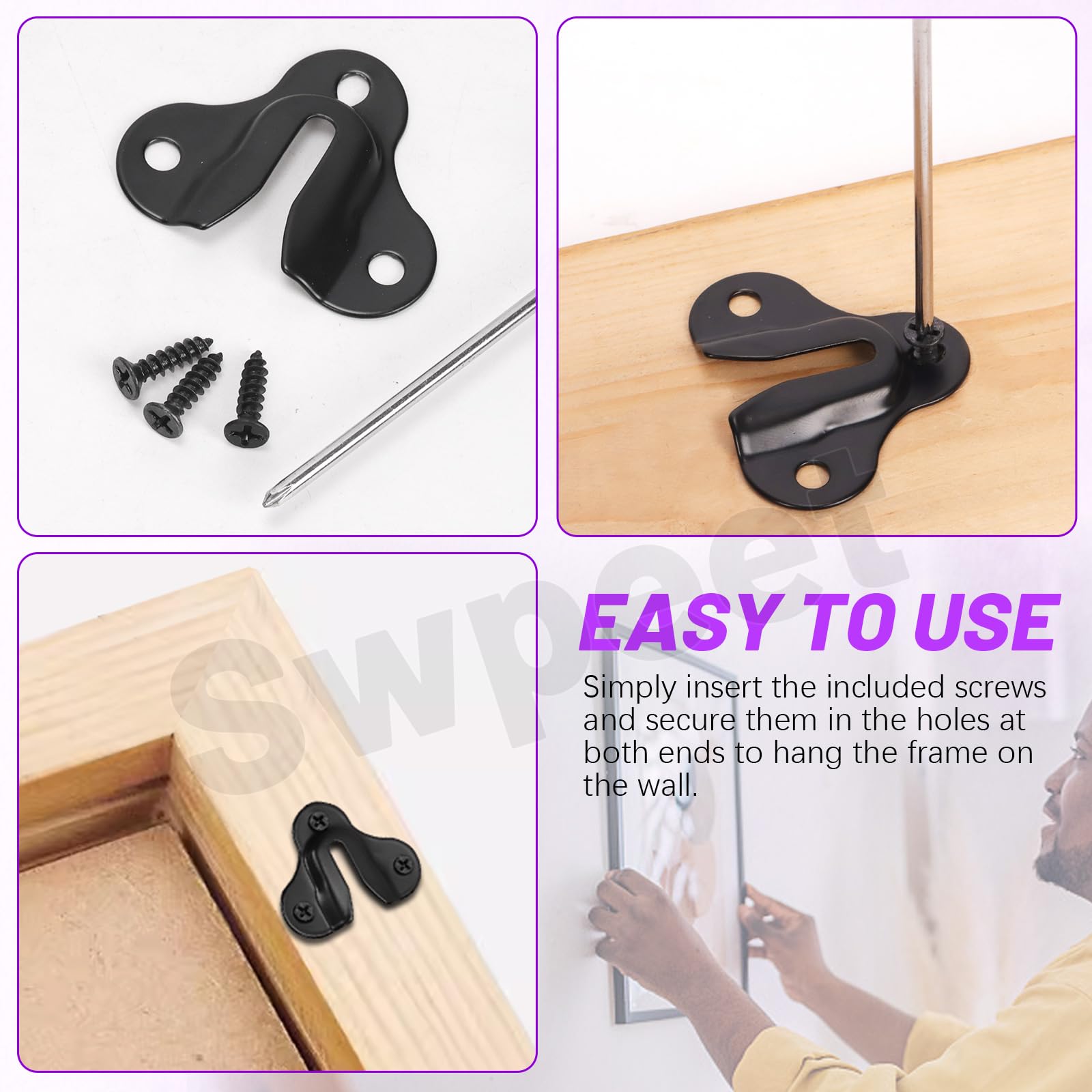 Picture Clip Set met Schroefjes voor Stabiel Ophangen