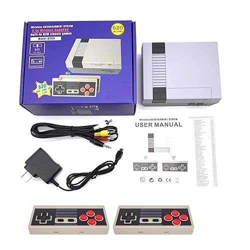 Miniatura 7 de Classic Mini Retro Game Console with Built-in 620 Video Games and 2 Classic Wireless Controllers,AV Output Game System for Kids and Adults Ideal