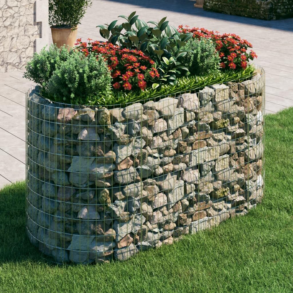Jardinera de hierro galvanizado para gaviones, 200 x 100 x 100 cm, resistente para jardín y terraza, jardinera duradera
