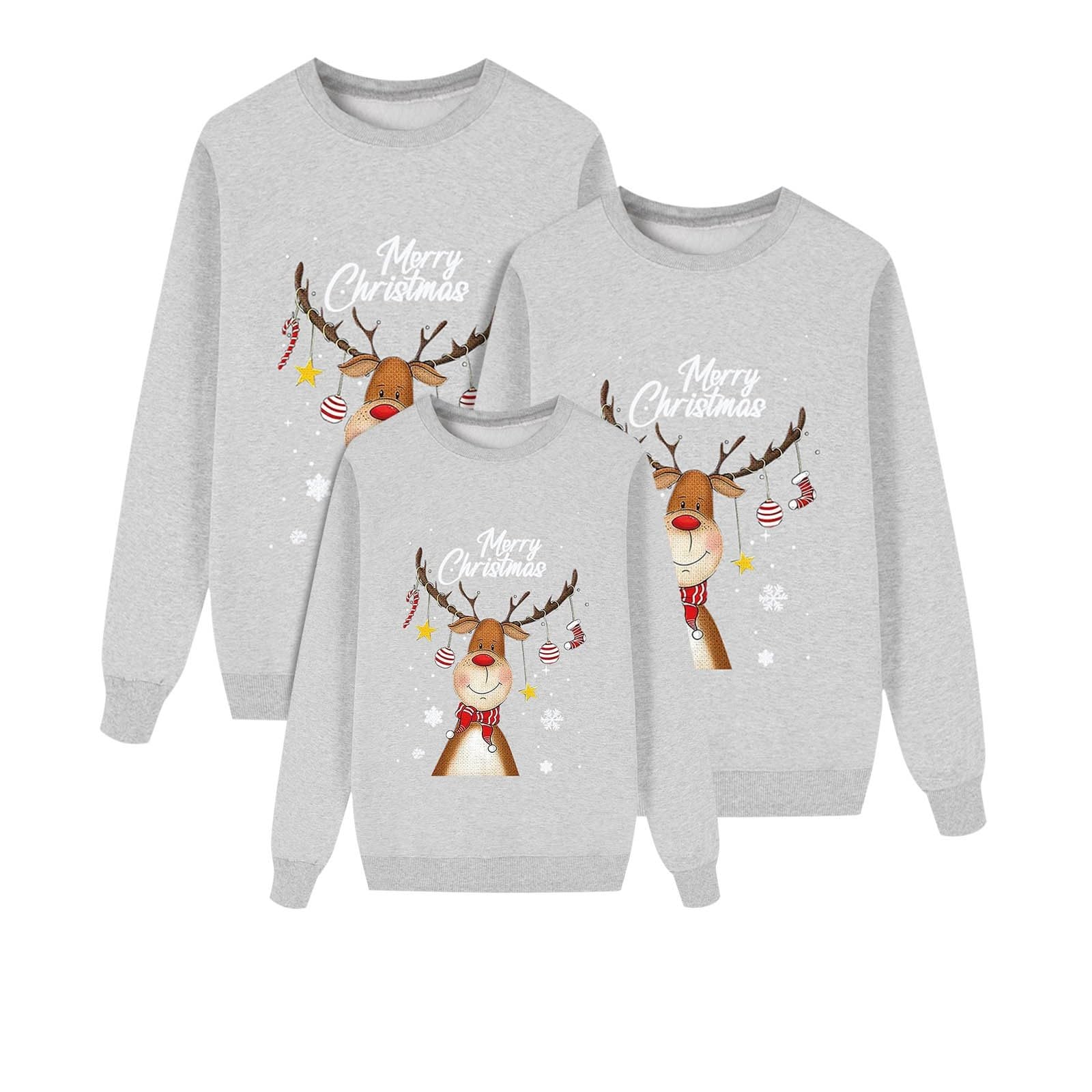 Pull Noël Famille Assorti - Sweat Christmas Chaud Imprimé Festif Homme Femme Enfant