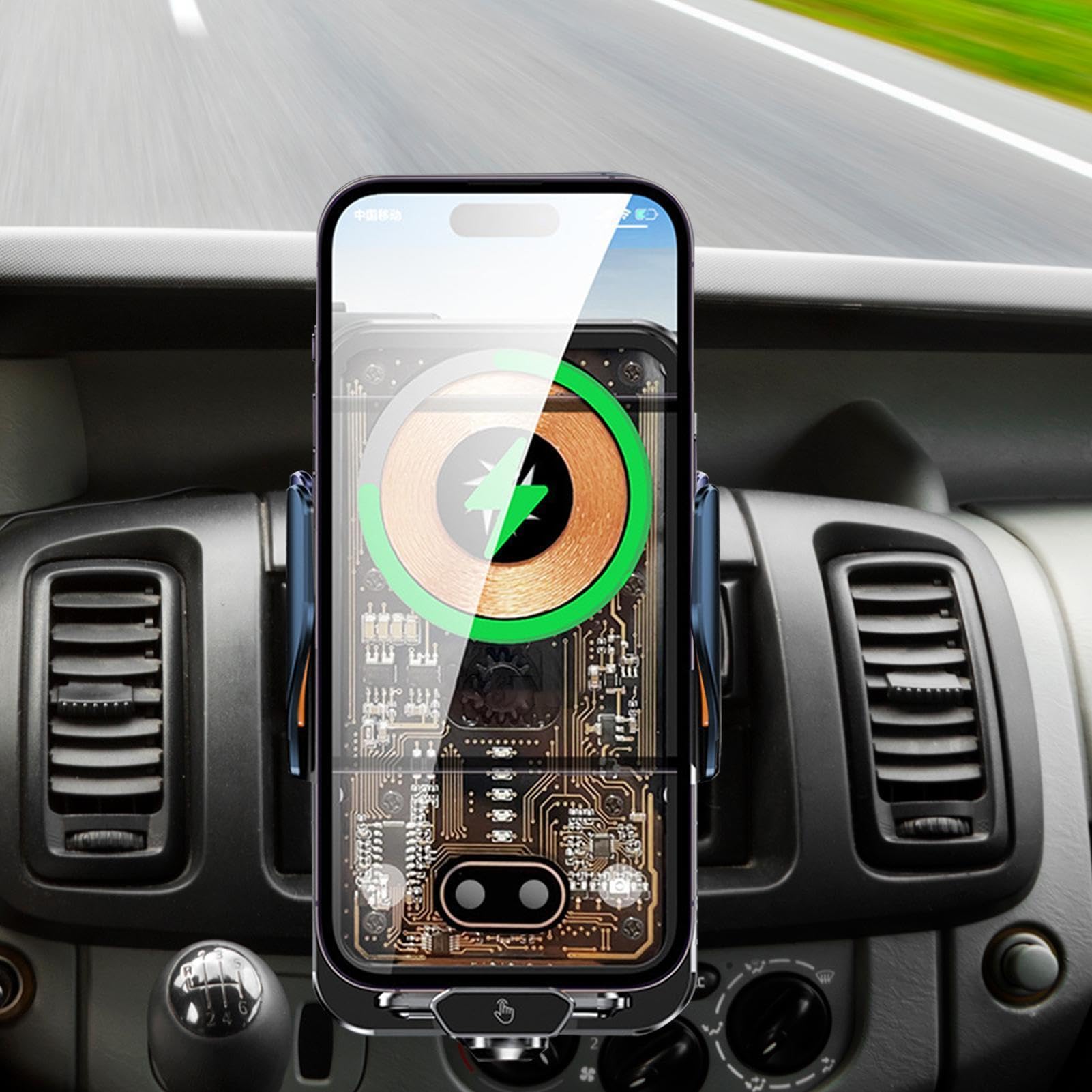 Caricabatteria da Auto a Serraggio Automatico a Ricarica Rapida, Supporto | Caricabatteria da auto veloce Rotazione a 360 gradi per la plupa