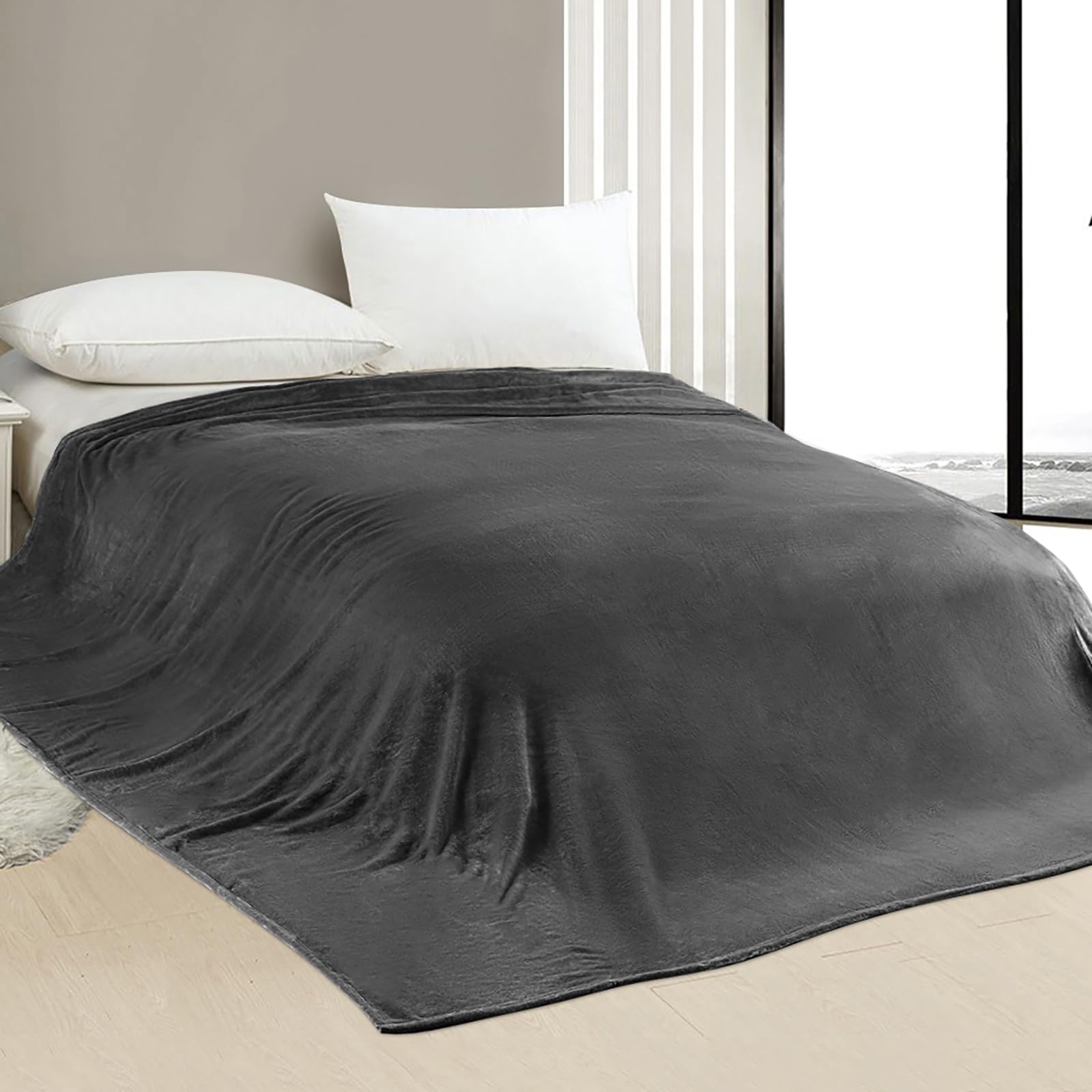 Edenleaf Übergroße Decke - Riesige Für Bett, Sofa, Reisen Und Camping Extra Weich, Die Ganze Familie Outdoor, 25, Dunkelgrau, 4 X 308 cm, cm