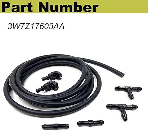 Miniatura 4 de Kit de boquillas para limpiaparabrisas delantero compatible con Ford F150 2004-2013, sustituye al OE 3W7Z17603AA Manguera de chorro y fluido de