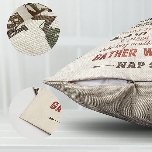 Miniatura 4 de Juego de 2 fundas de almohada decorativas retro con reglas de cabaña para sofá del hogar, 18 x 18 pulgadas