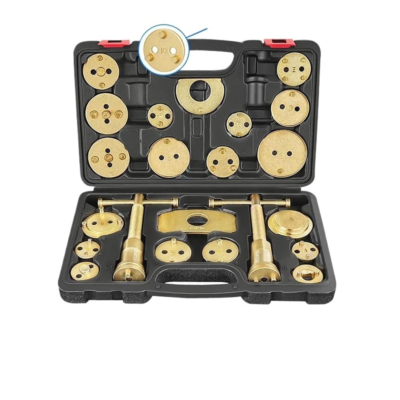 22pcs Brake Caliper Tool Heavy Duty Brake Compression Caliper Piston Brake Pad Replacement Reset(22piece Brake calipe)