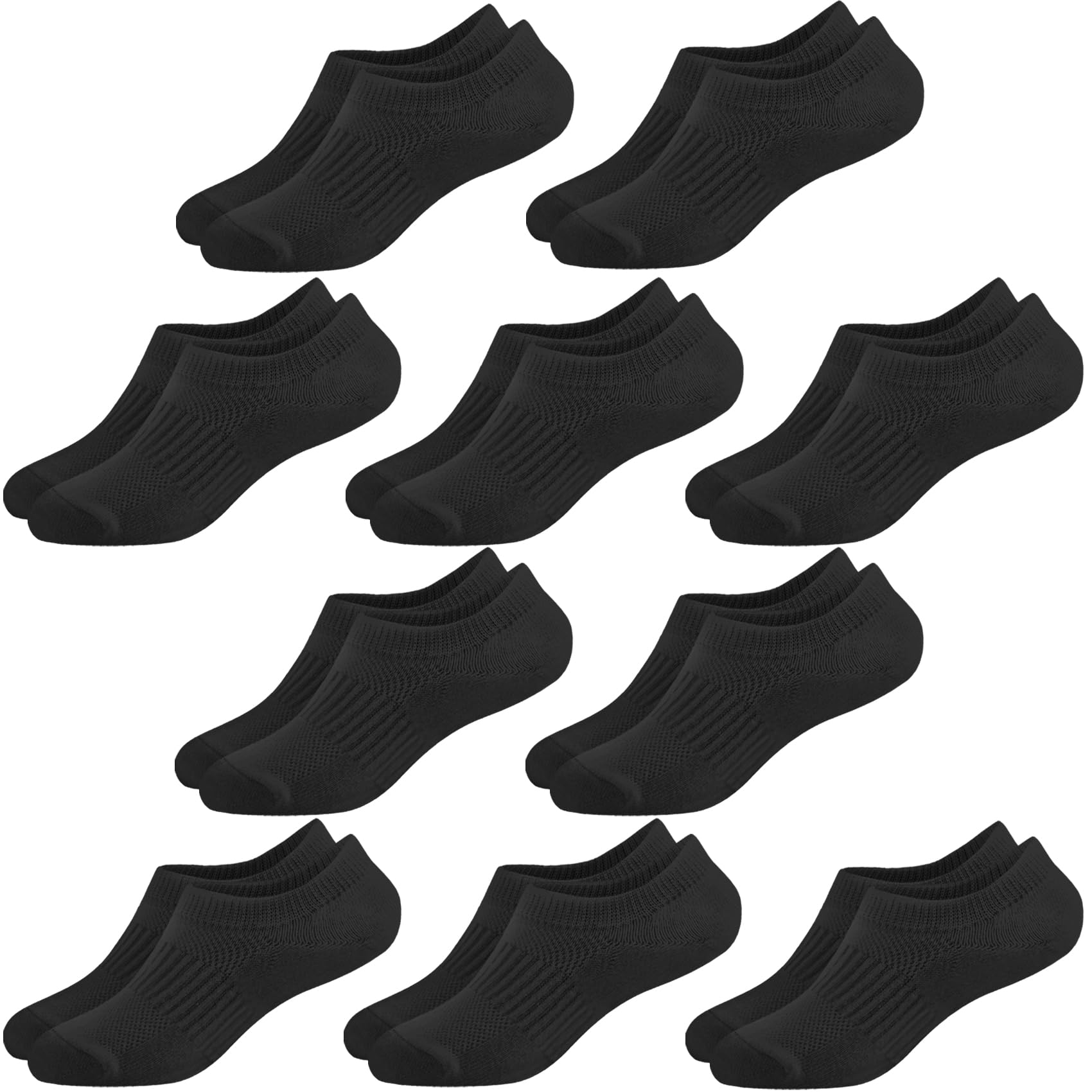 LO SHOKIM No Show Cotton Socks for Girls and Boys - Low Cut, Breathable, Non-Slip Short Socks for Kids - 5/10 Pairs