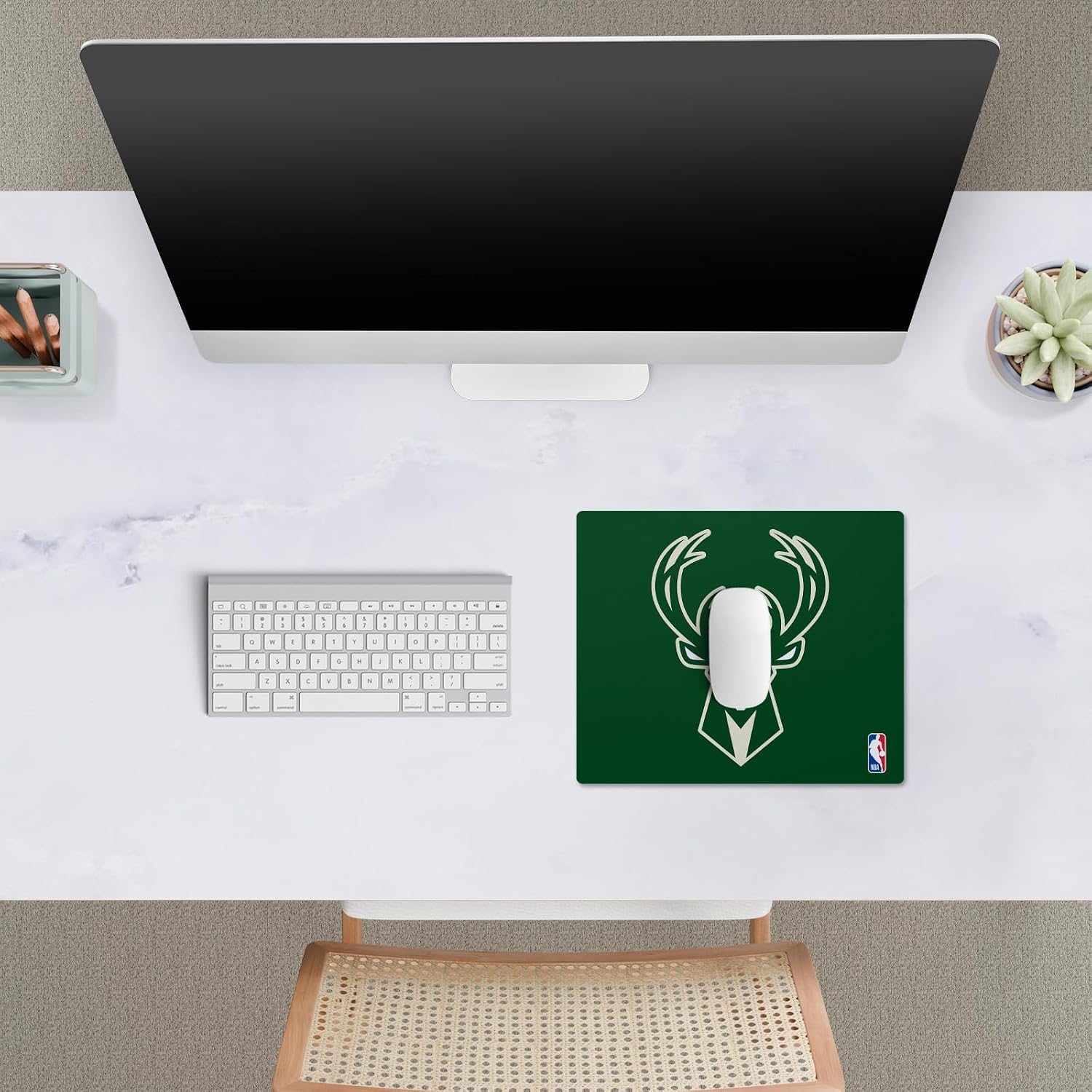 Head Case Designs Officially Licensed NBA Green Milwaukee Bucks Logo 9.84 x 11.81 x 0.12 inches (250 x 300 mm) - S Gaming Office Desk PC Keyboard Mouse Mat Pad image 3