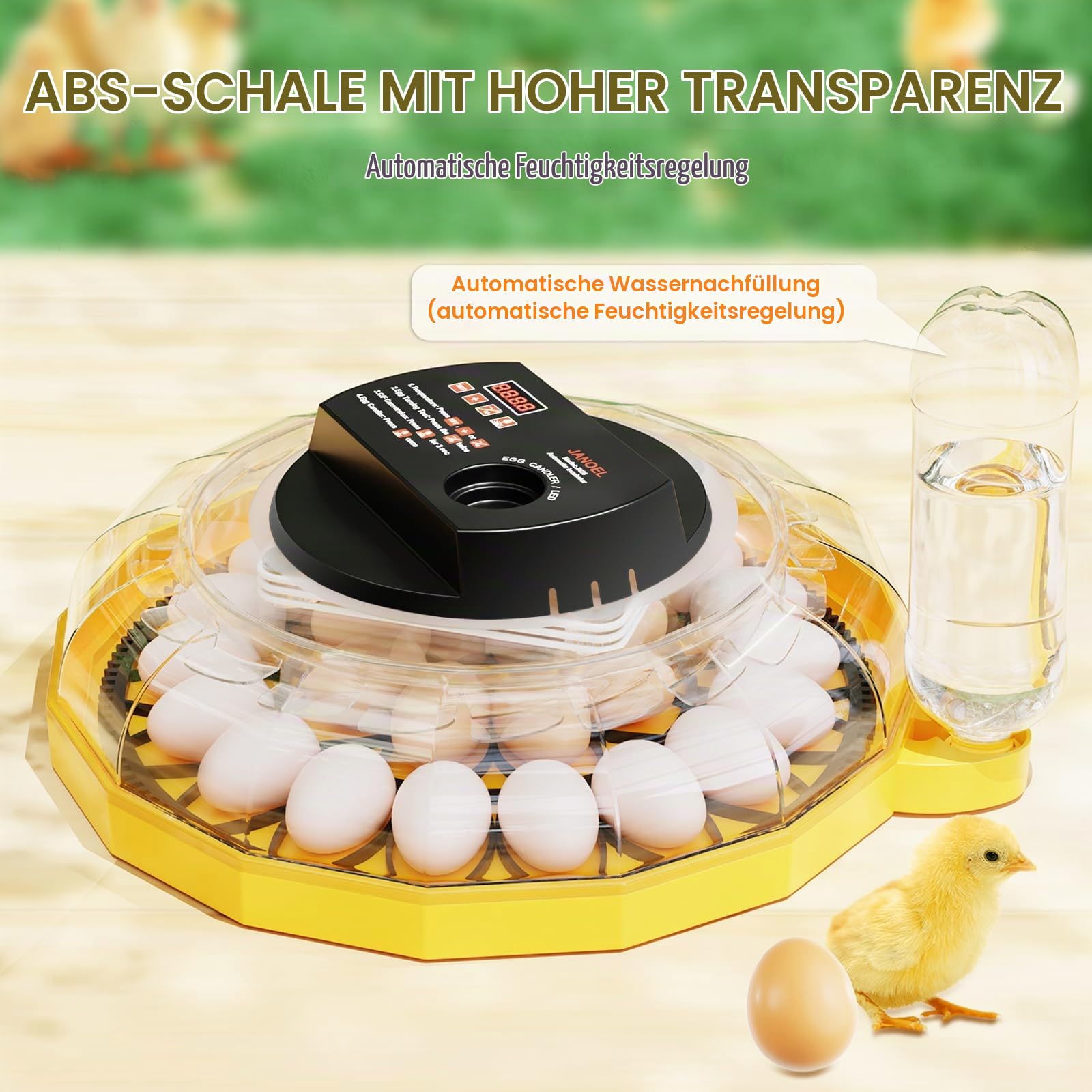 Brutautomat Vollautomatisch für 26/64 Eier Inkubator Hühner 2 Paletten