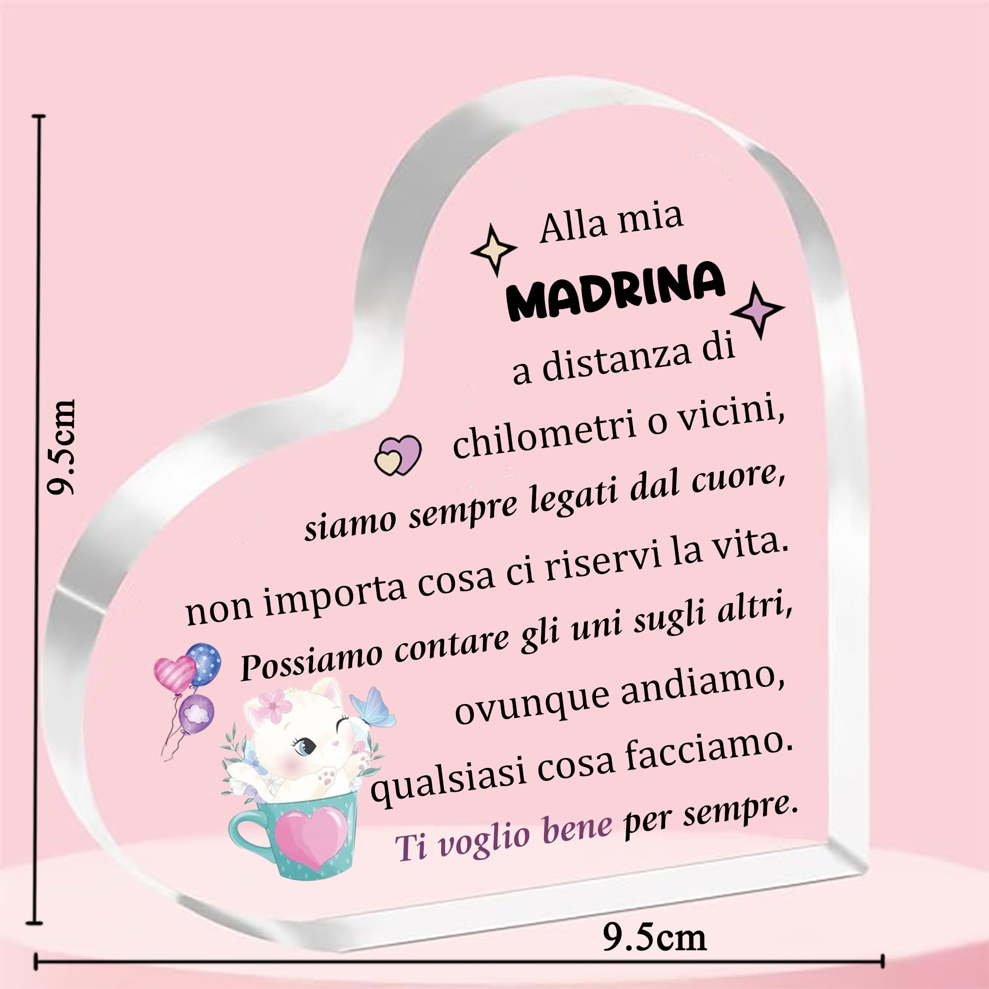 Targa In Acrilico A Forma Di Cuore Per Mamma E Figlia, Regalo Per Compleanno O Festa Della Mamma