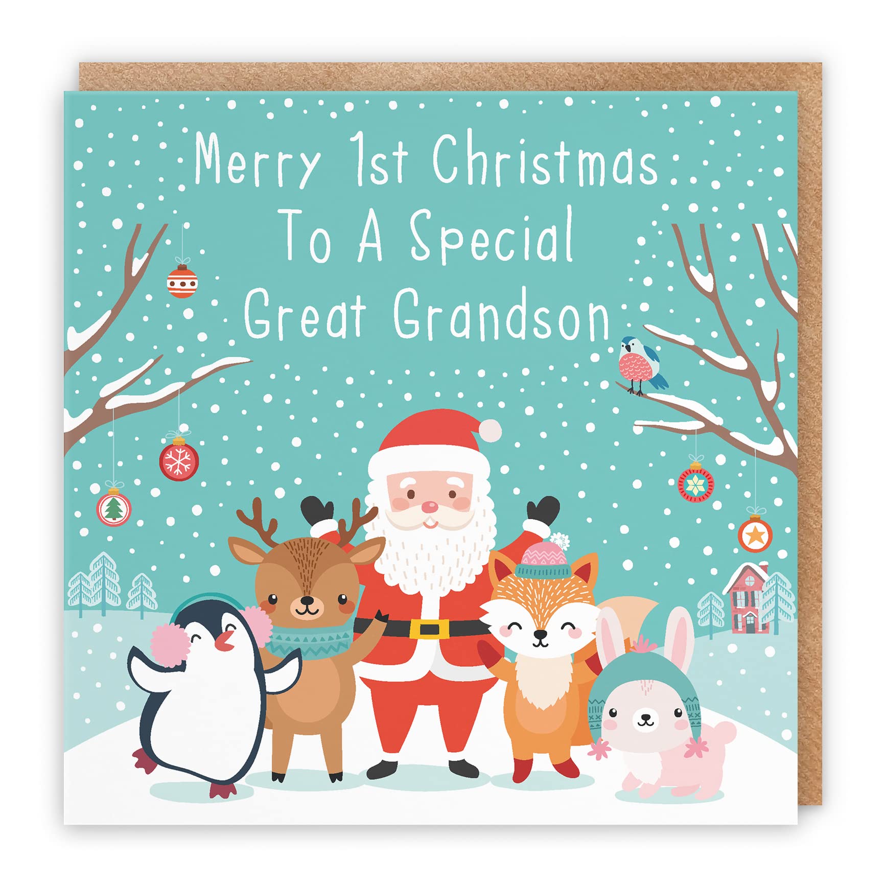 Hunts England, Great Grandsons 1st Christmas Xmas Card, Merry 1st Christmas To A Special Great Grandson
