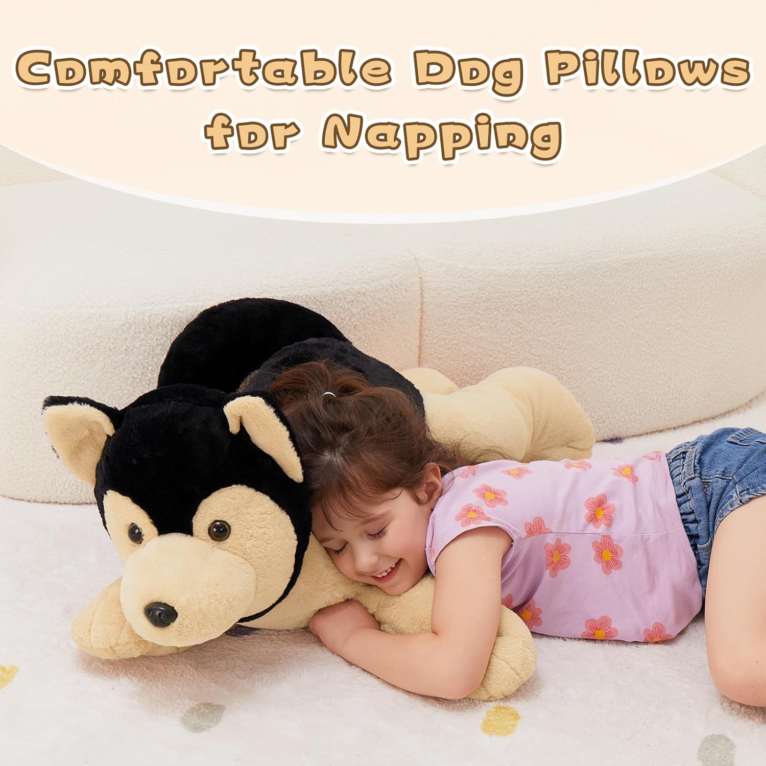 MorisMos 32inch Giant German Shepherd Dog Stuffed Animals, Large Stuffed Dog Plush, Big Puppy Pillow Birthday Gifts Kids Girls Boys