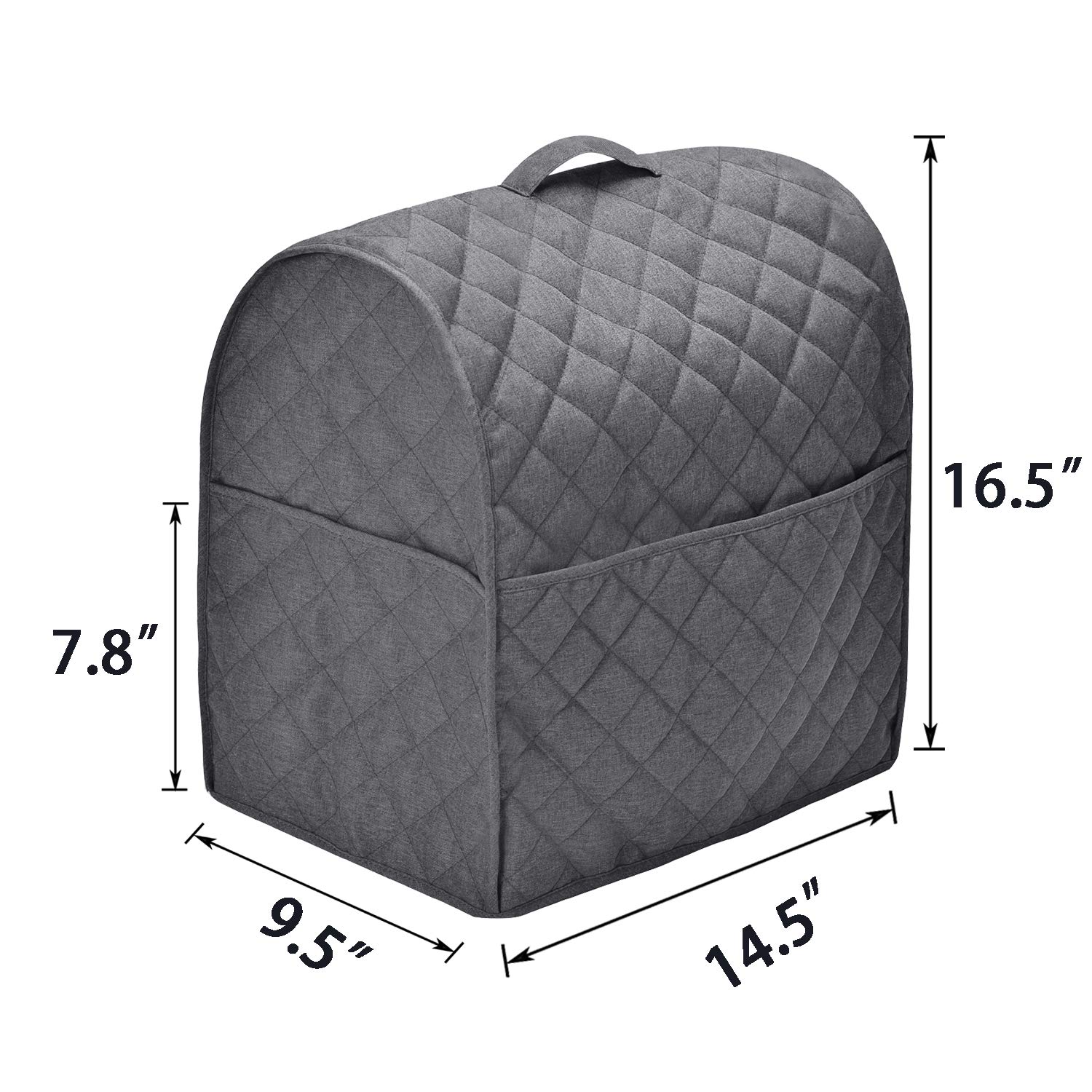 Cubierta Antipolvo Para Batidora De Pie - Tela De Poliéster Gris, Fácil De Limpiar, Con Bolsillo De Almacenamiento