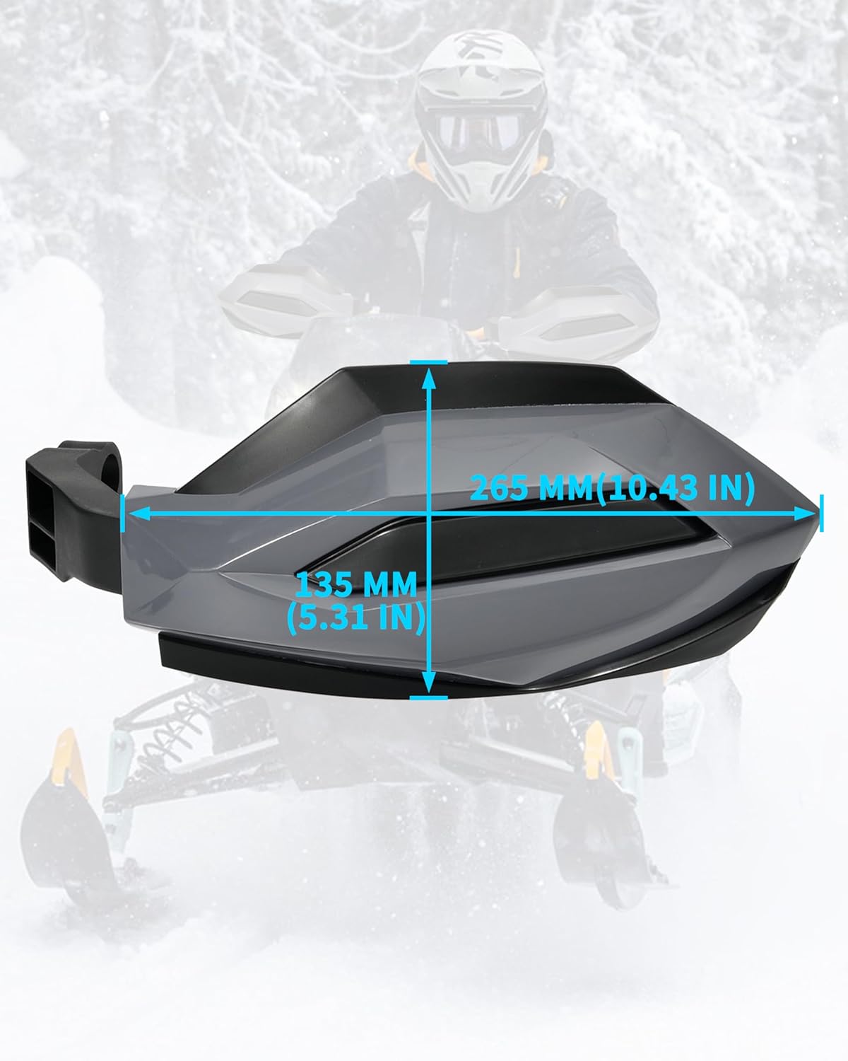 Handguards Air Deflector for Sea-Doo Spark Trixx 2025/Ski-Doo REV Gen5/Gen4/XS/XM/XP/XR/XU Accessories, Large Gray Plastic Hand Guards Wind Deflector Replace #860200712