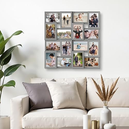 Miniatura 9 de J.M.Deco Marcos de fotos de collage para pared, 24 ranuras, memoria familiar de Reunion Friends, marco de fotos grande, galería de selfies,