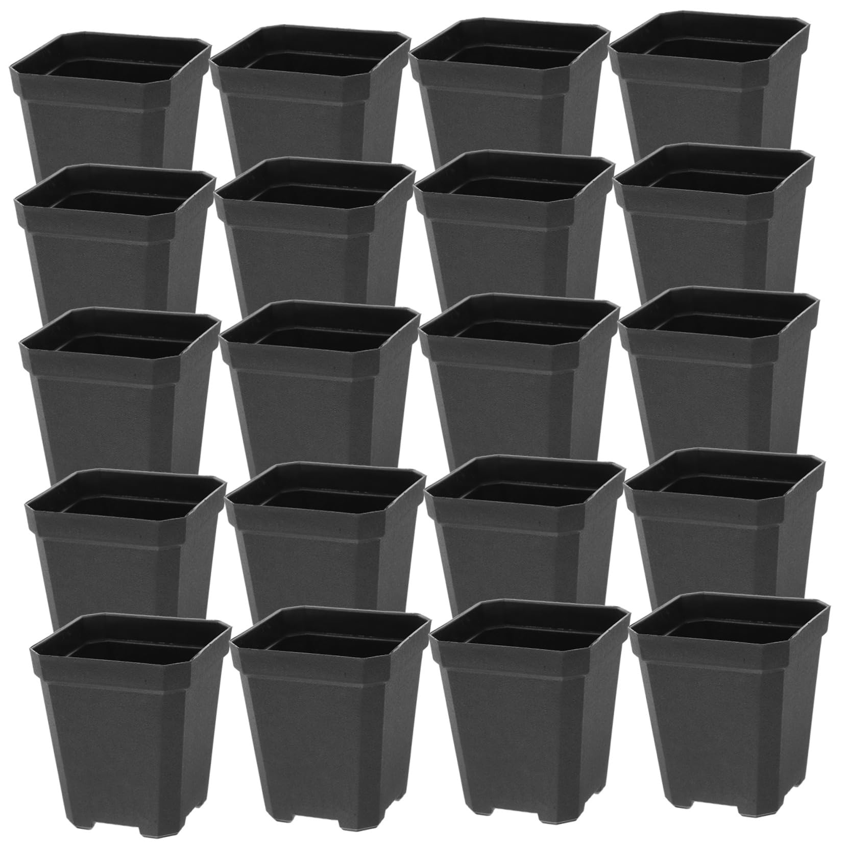 BESPORTBLE 4 Ensembles Pot De Semis Carré Pouvez Plantes Usine Terre Cuite Jardinage Pépinière Pot Clair Pots Succulents Pot De Jardin Pot De Fleur Pots De Fleurs PP Black 20 Pièces * 4
