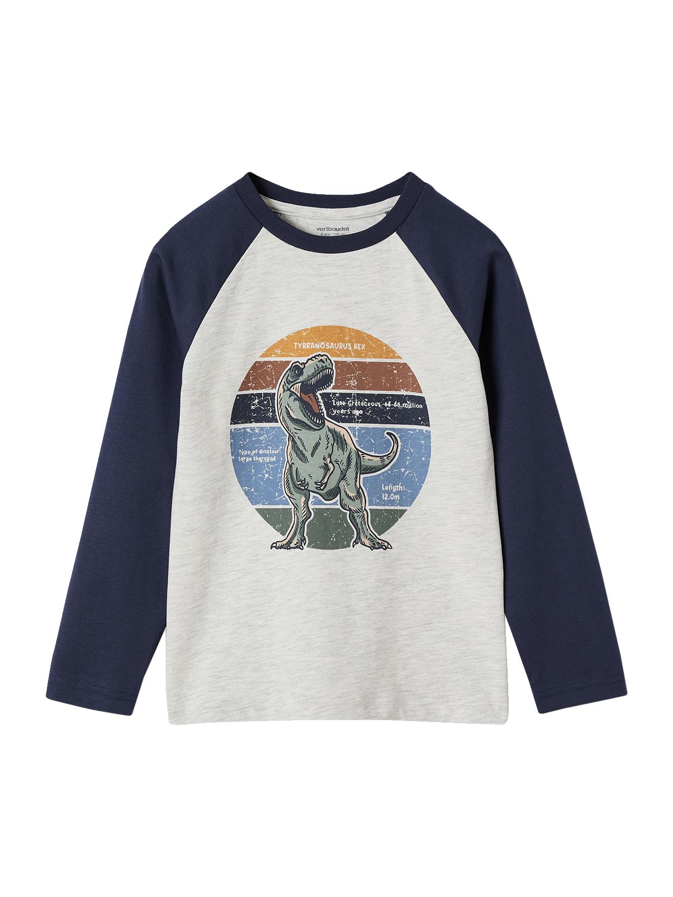 VERTBAUDET T-​Shirt Motif Graphique garçon Manches Raglan Blanc chiné 14A