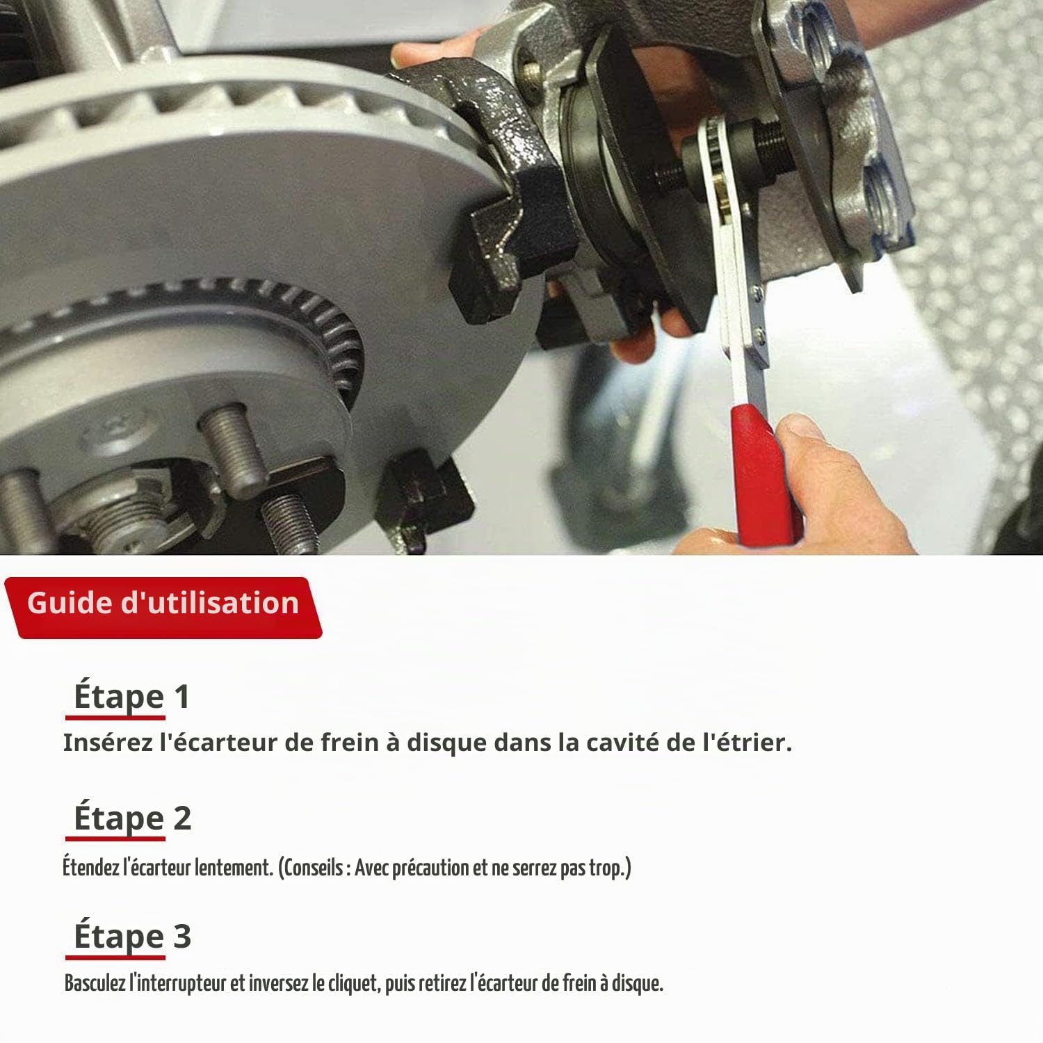 Outil de Compression d'Étrier de Frein, Outil avec 4 Crochets pour étrier, Outil Universel de Compression d'étrier de Frein à Disque, compresseur de Piston de Frein pour réparation Automobile