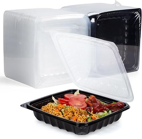 Miniatura 103 de YANGRUI Recipientes de plástico de 6 pulgadas, 17 onzas, paquete de 55 unidades – tapa reutilizable Crystal View anti niebla sin BPA PP Clamshell