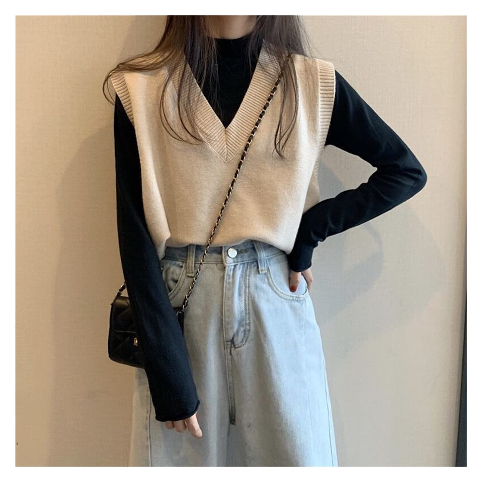 Vesten Dames,Dames Gebreide Vesten Mode Effen Kleur Losse Camel Open Voorkant Truien Vest Herfst Winter Batwing Lange Mouwen Basic Gebreide Sjaal Bovenkleding Jas,S