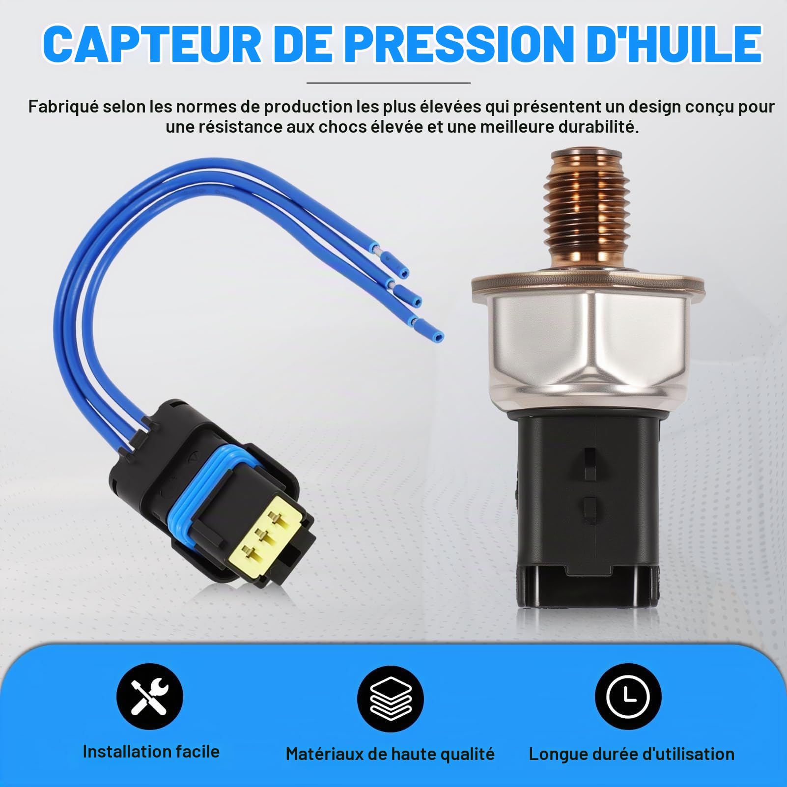 Capteur de pression de carburant avec faisceau de câbles pour 207, 207, 307, 308, 407 pour C2, C3, C4, C4 Picasso, C5, Focus II C-Max Mondeo III pour Megane II Qashqai I 1570K1 55PP0203