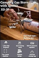 Vista 1 de CAMPINGMOON Butane Camping Stove Portable Regulator Single Burner w/Storage Bag XD-3 (Silver w/igniter)