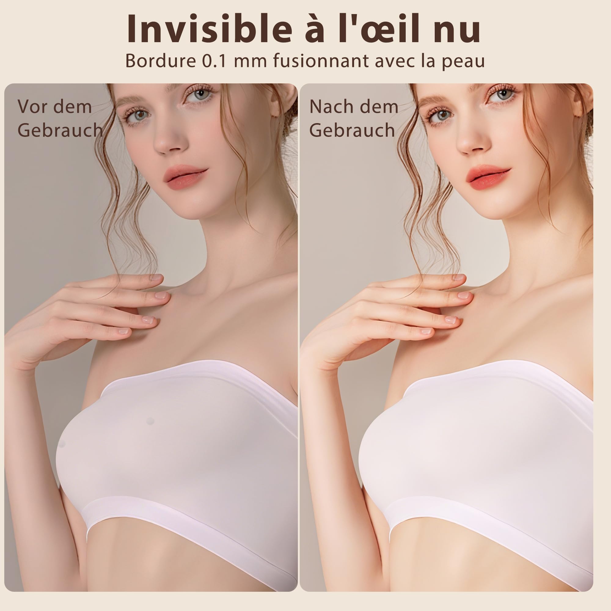 Cache-tétons 8 Pièces, Réutilisable Auto-adhésif en Silicone Ronde Nipple Cover, Couvre Seins Mamelons Invisibles étanches, Ultra Doux Cache Tetons Femme - 3