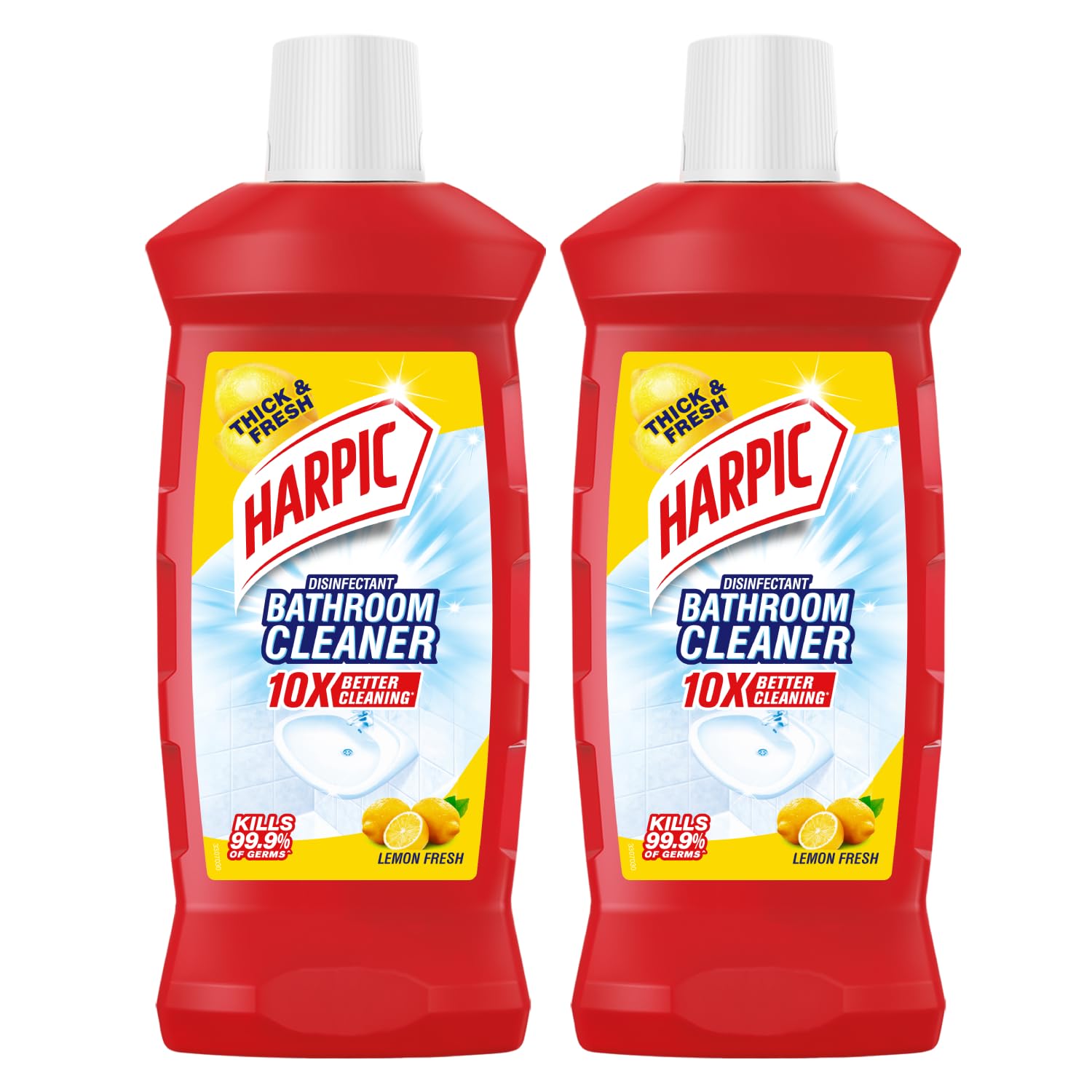 Harpic Bathroom Cleaner Liquid, Lemon - 1 Litre (Pack of 2) | New Thicker Bathroom Floor Cleaner | Red Harpic Bottle-picture-32