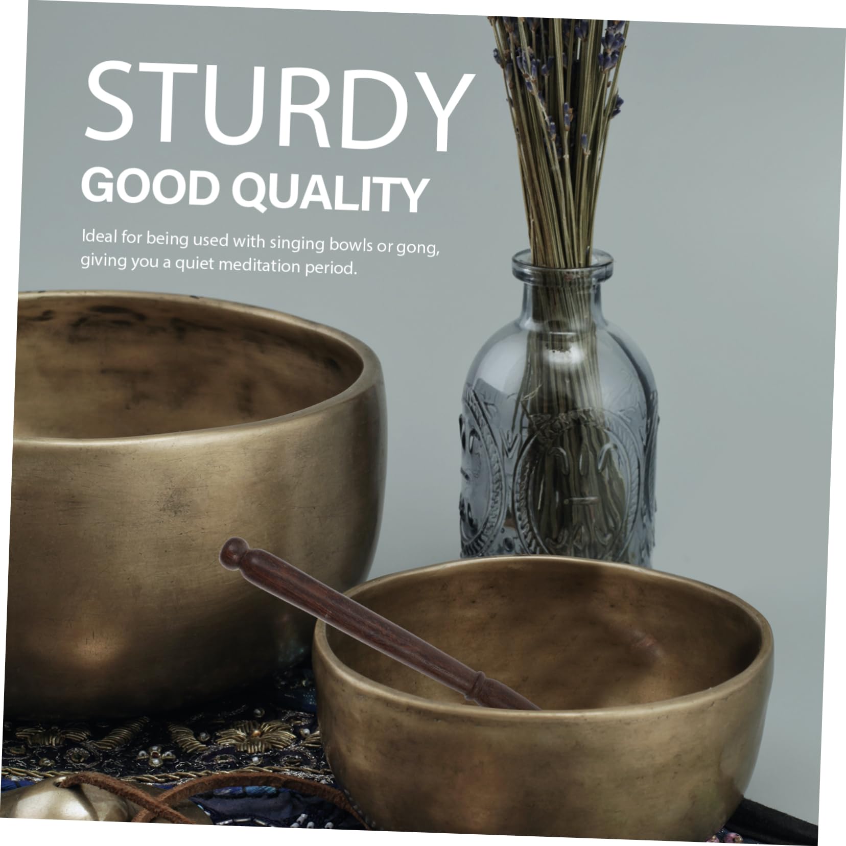 ifundom 1Pc Premium Singing Bowl Mallet Durable Wooden Bowl Stick for Meditation and Yoga Practical Design for Gong and Sound Healing Yellow Color