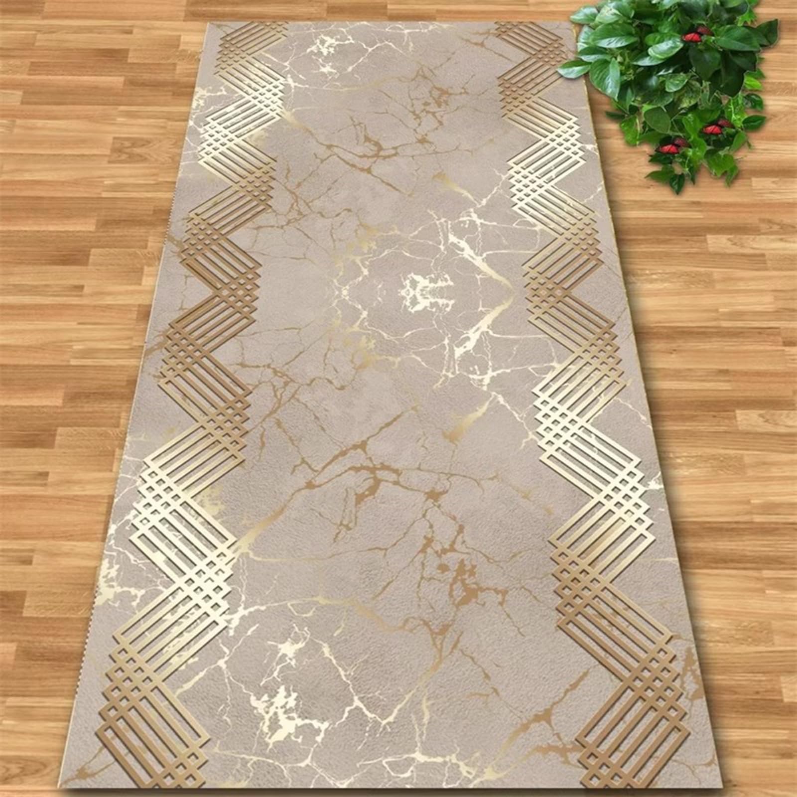 Tappetino Antiscivolo in PVC, Moderno Tappeto a corsia Beige per Magazzino, Cucina, Studio, Ufficio, Tappetino Antiscivolo/raschiascarpe per Ingresso
