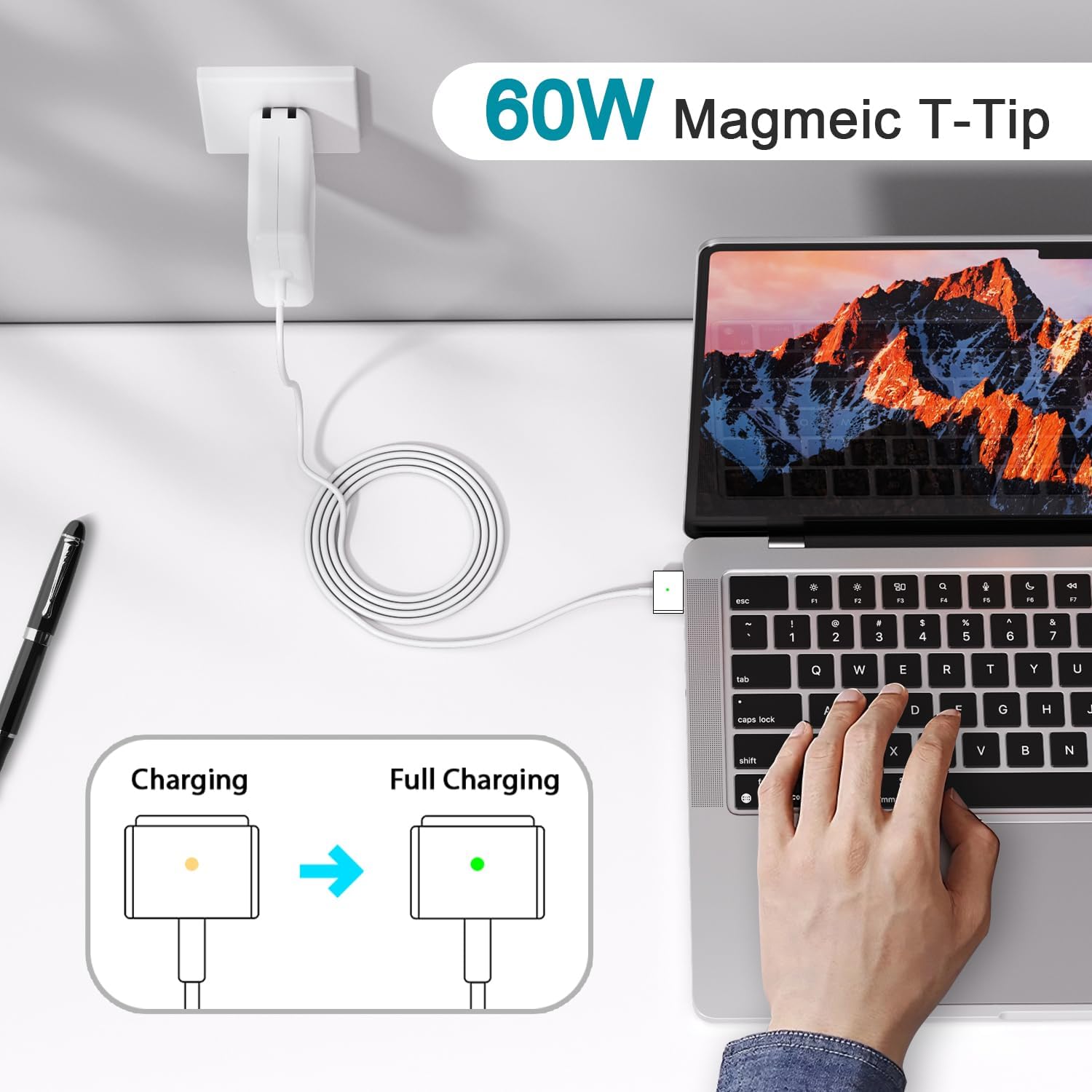 60W Charger for MacBook Pro, 60W Magnetic2 T-Tip Power Adapter Charger Replacement for Mac Pro/air 11/13 Inch (Between 2012-2017) - Image 3