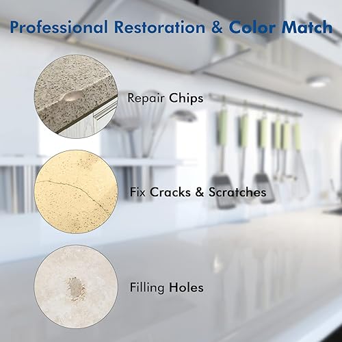 Miniatura 3 de Kit de reparación de porcelana blanca (Color Match), kit de reparación de azulejos, kit de reparación de bañera, kit de reparación de bañera de